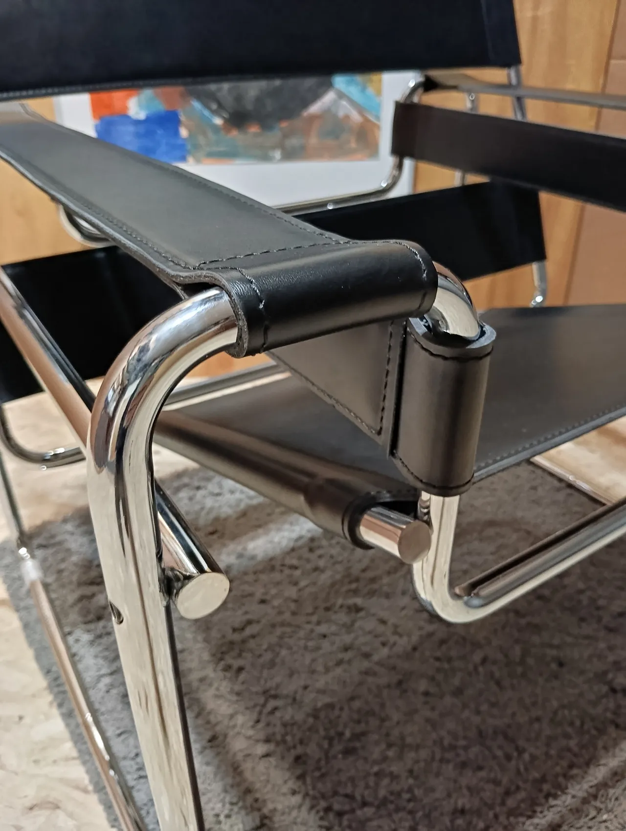 B3 Wassily armchair in black leather by Marcel Breuer for Knoll, 2000s 24