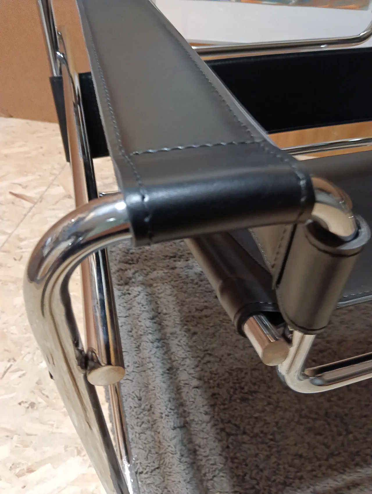 B3 Wassily armchair in black leather by Marcel Breuer for Knoll, 2000s 29