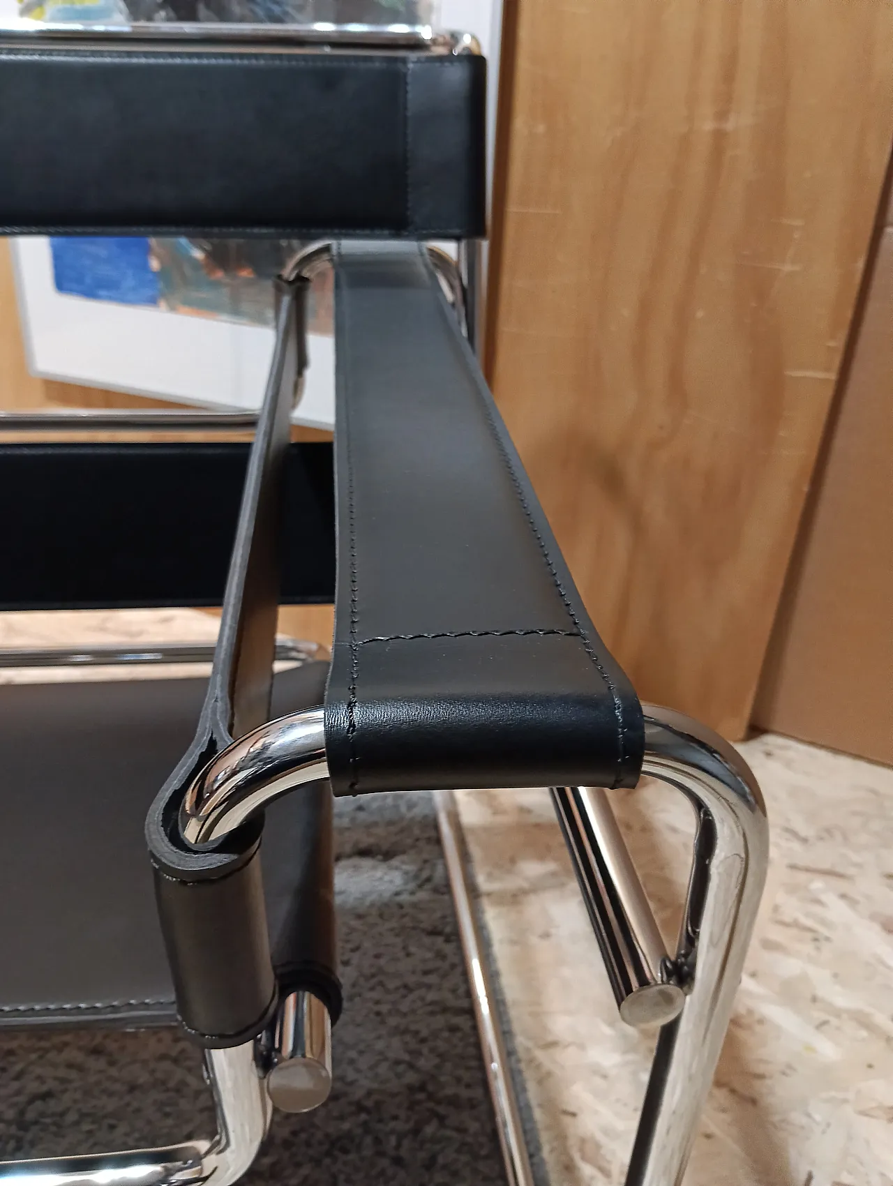 B3 Wassily armchair in black leather by Marcel Breuer for Knoll, 2000s 35