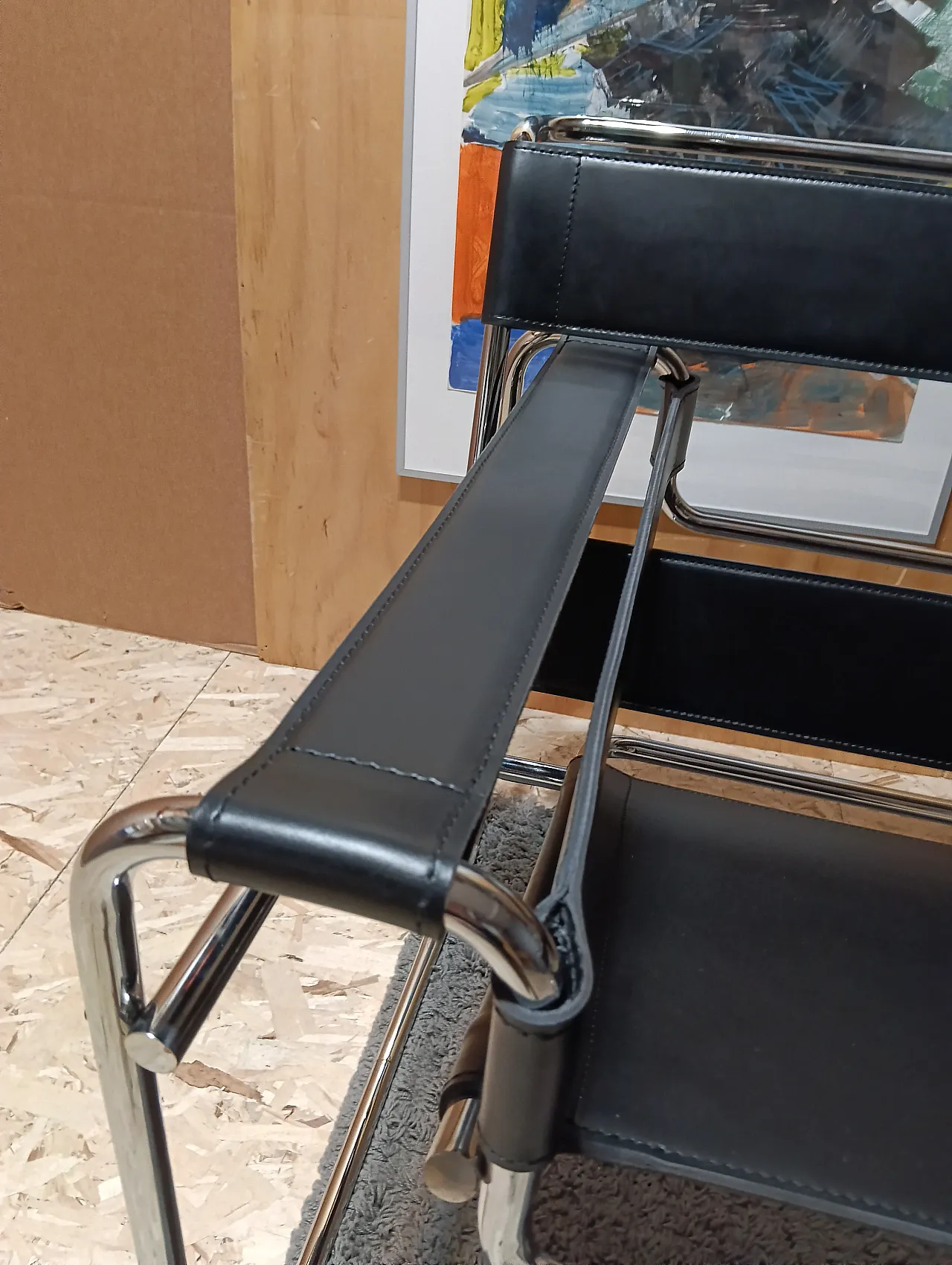 B3 Wassily armchair in black leather by Marcel Breuer for Knoll, 2000s 38