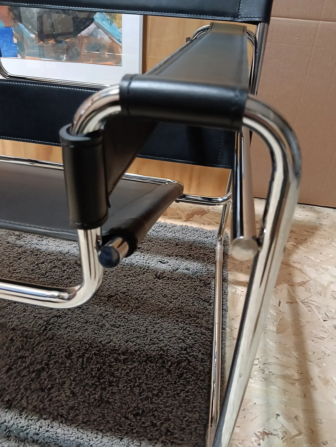 B3 Wassily armchair in black leather by Marcel Breuer for Knoll, 2000s 40