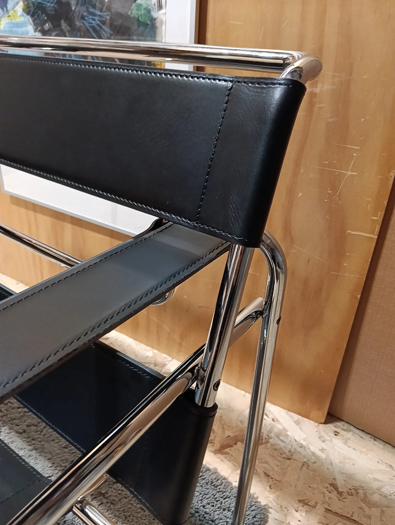 B3 Wassily armchair in black leather by Marcel Breuer for Knoll, 2000s 42