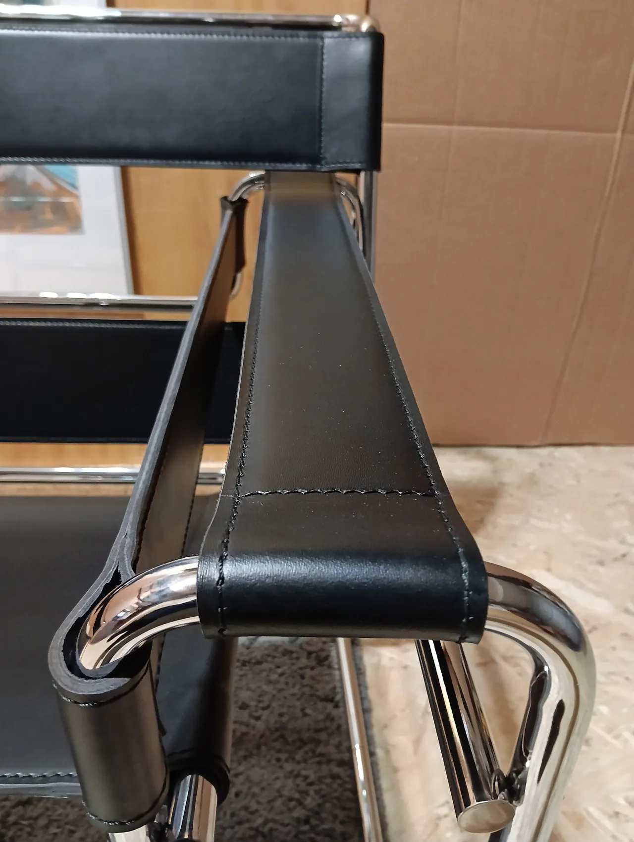 B3 Wassily armchair in black leather by Marcel Breuer for Knoll, 2000s 52