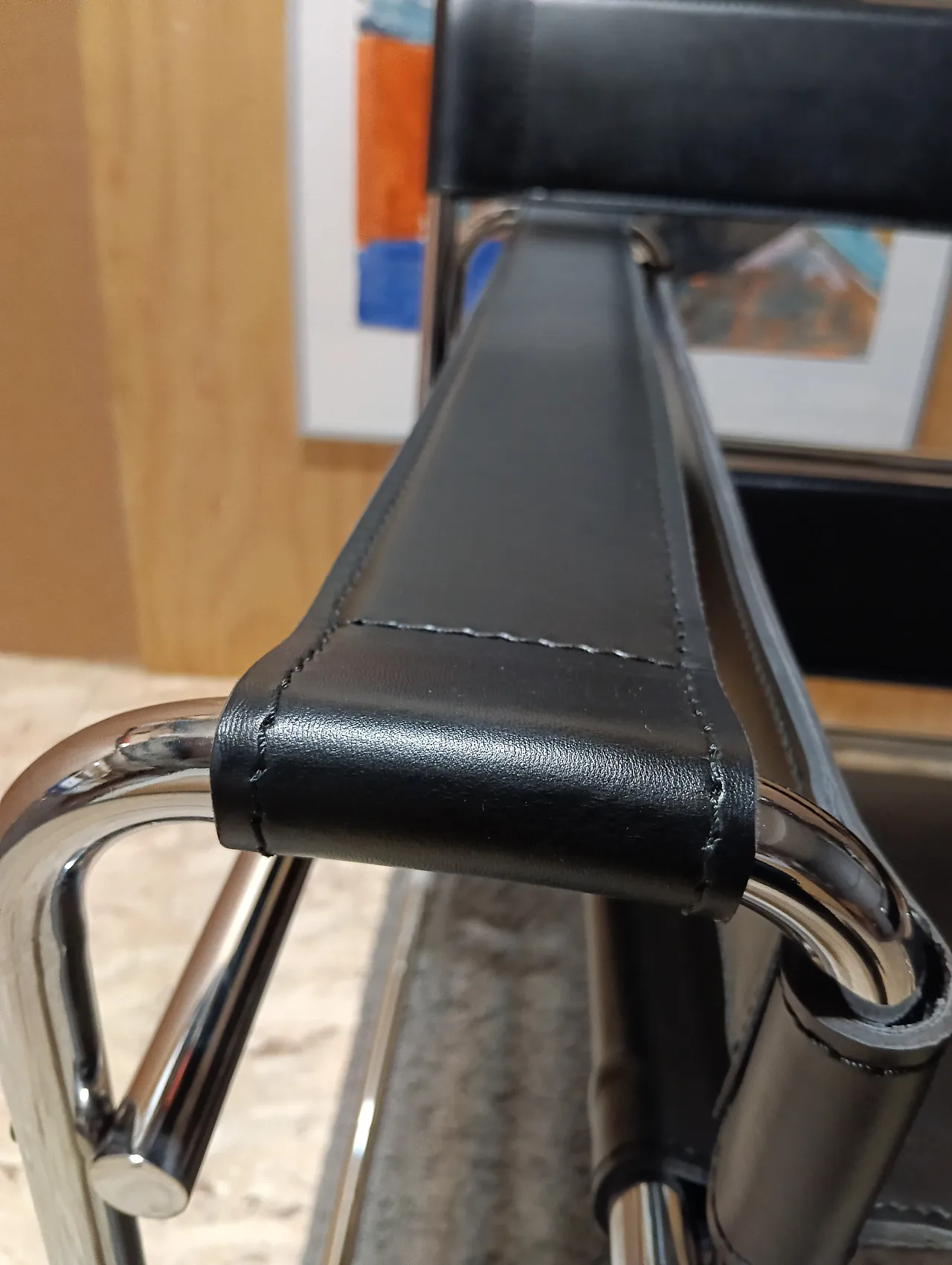 B3 Wassily armchair in black leather by Marcel Breuer for Knoll, 2000s 53