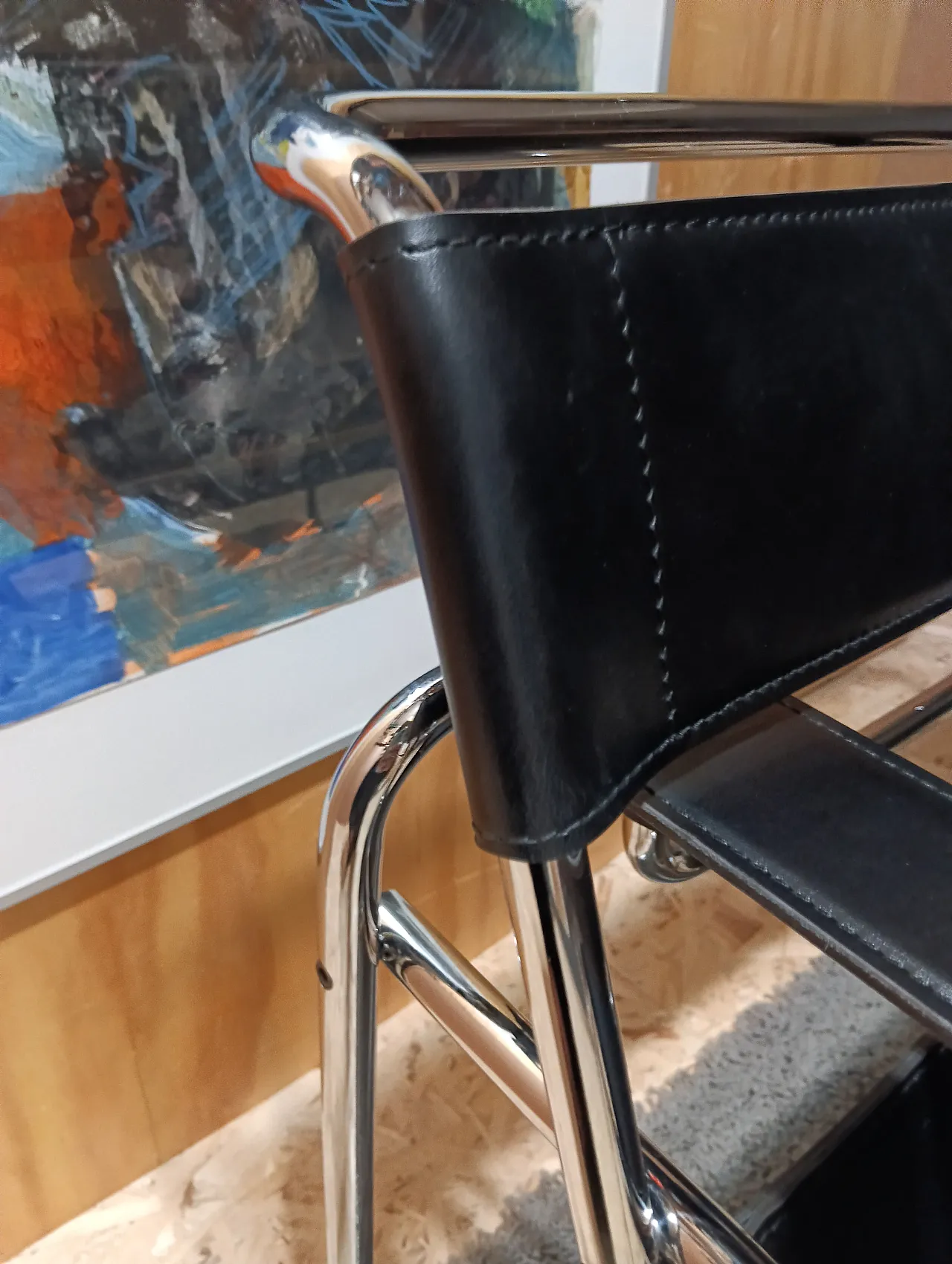 B3 Wassily armchair in black leather by Marcel Breuer for Knoll, 2000s 57