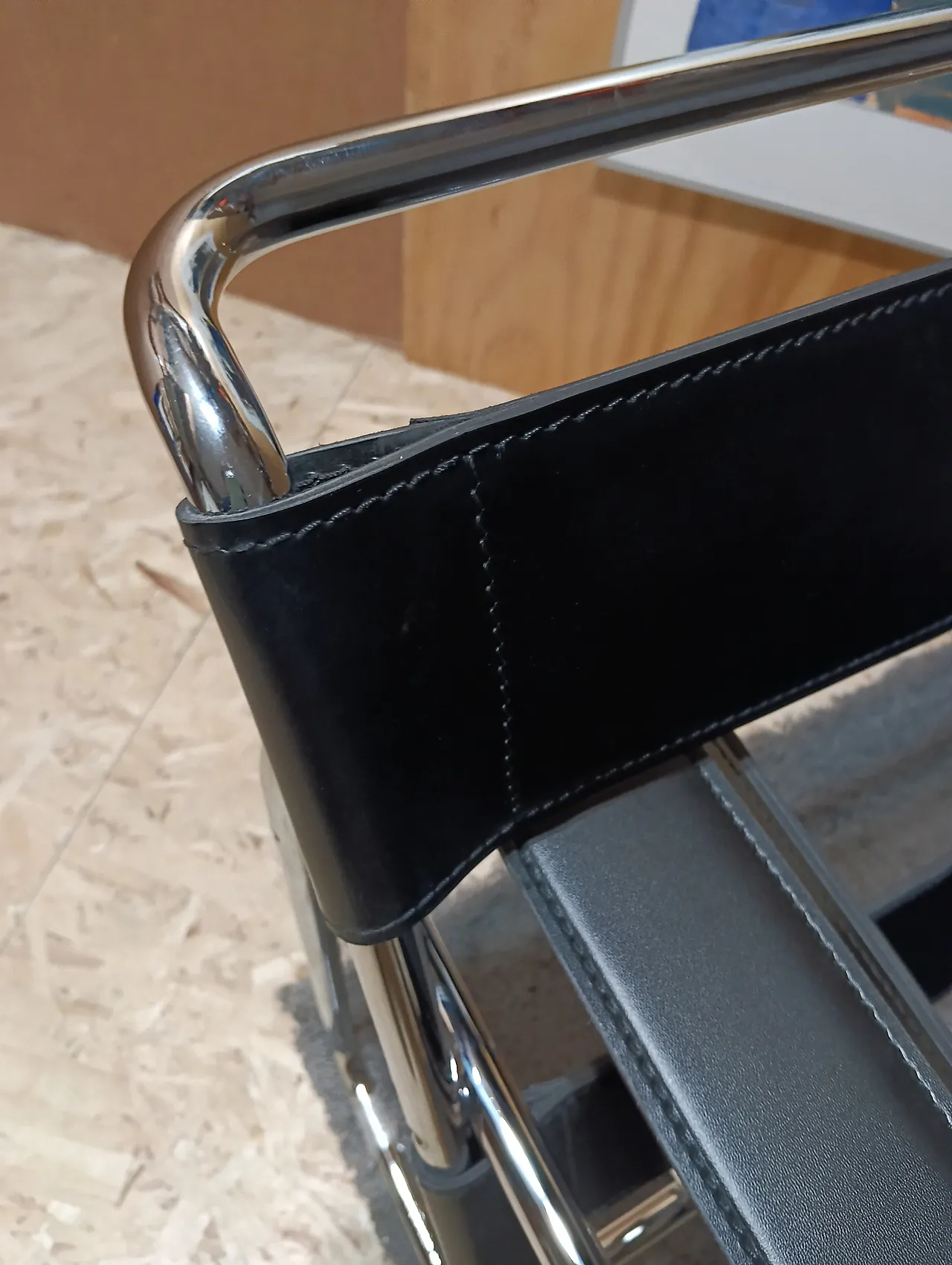 B3 Wassily armchair in black leather by Marcel Breuer for Knoll, 2000s 61