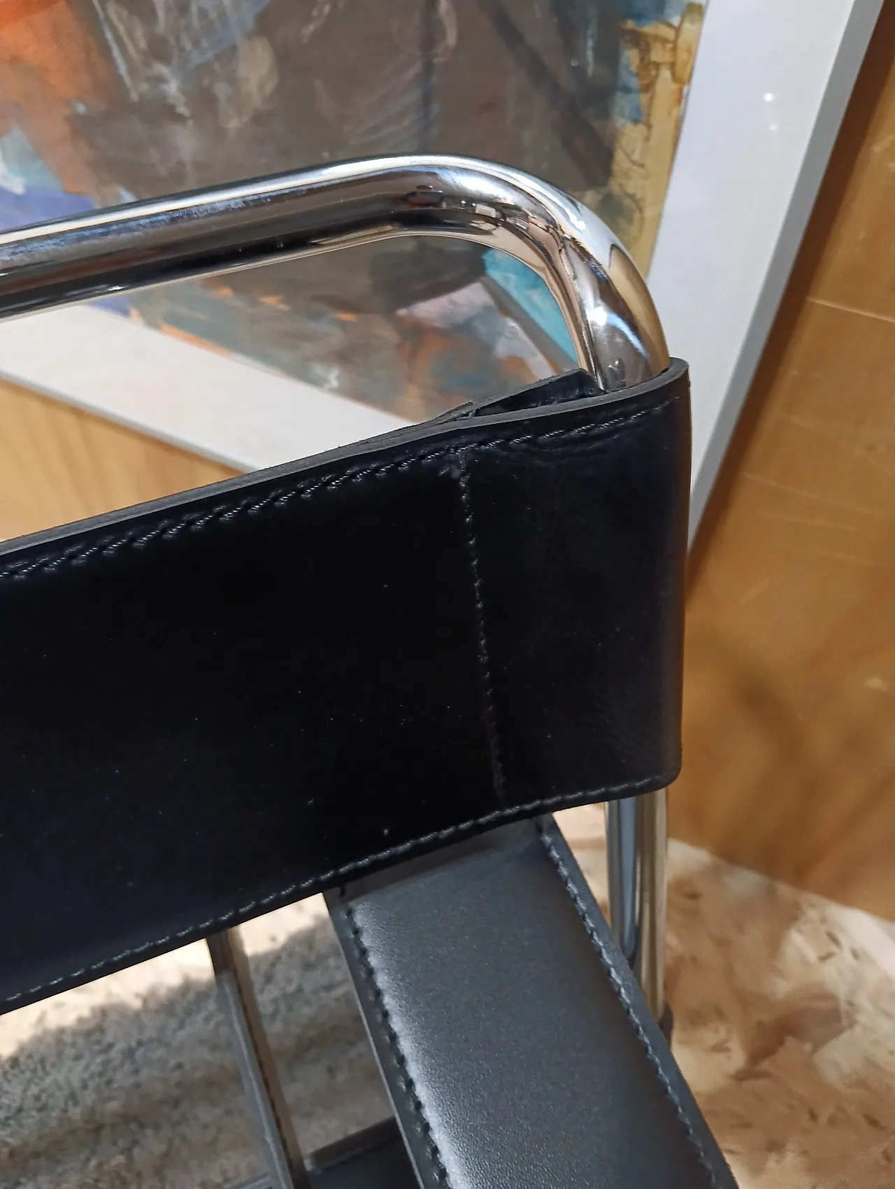 B3 Wassily armchair in black leather by Marcel Breuer for Knoll, 2000s 62