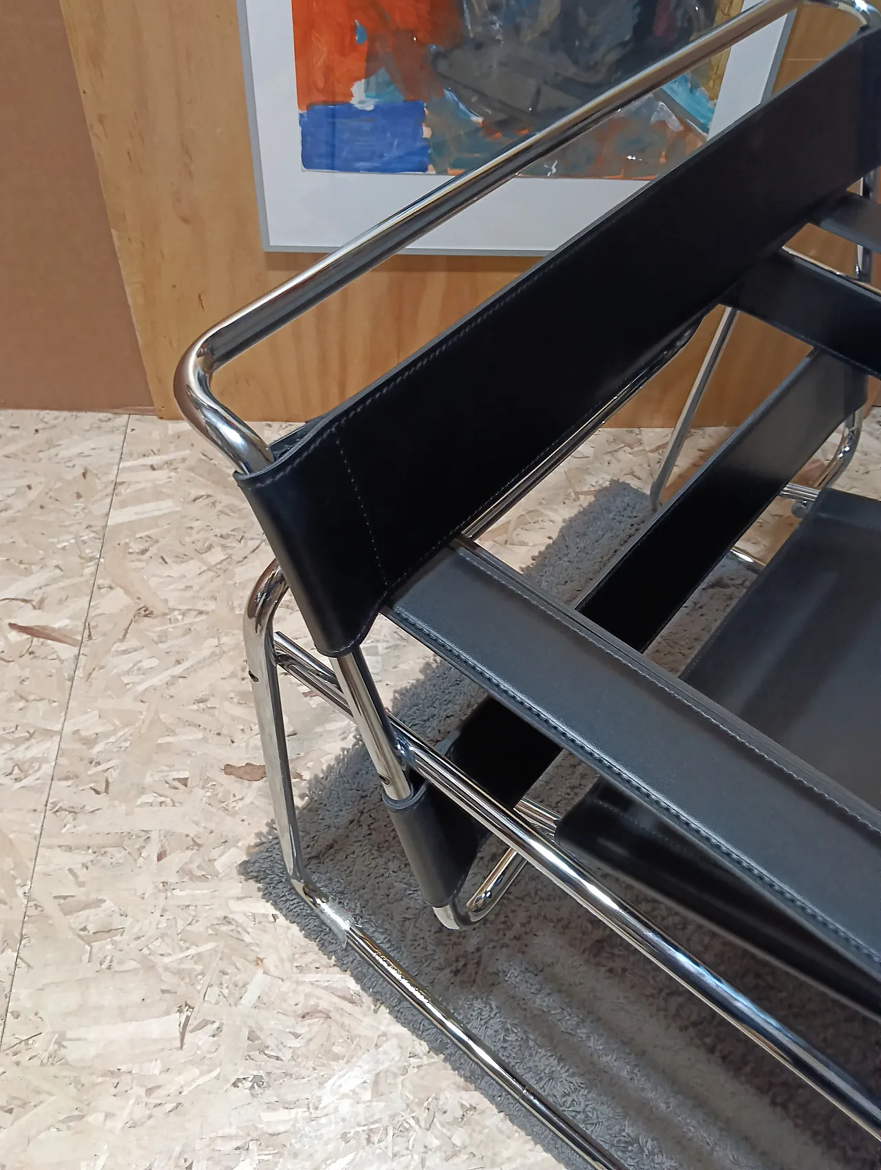 B3 Wassily armchair in black leather by Marcel Breuer for Knoll, 2000s 64