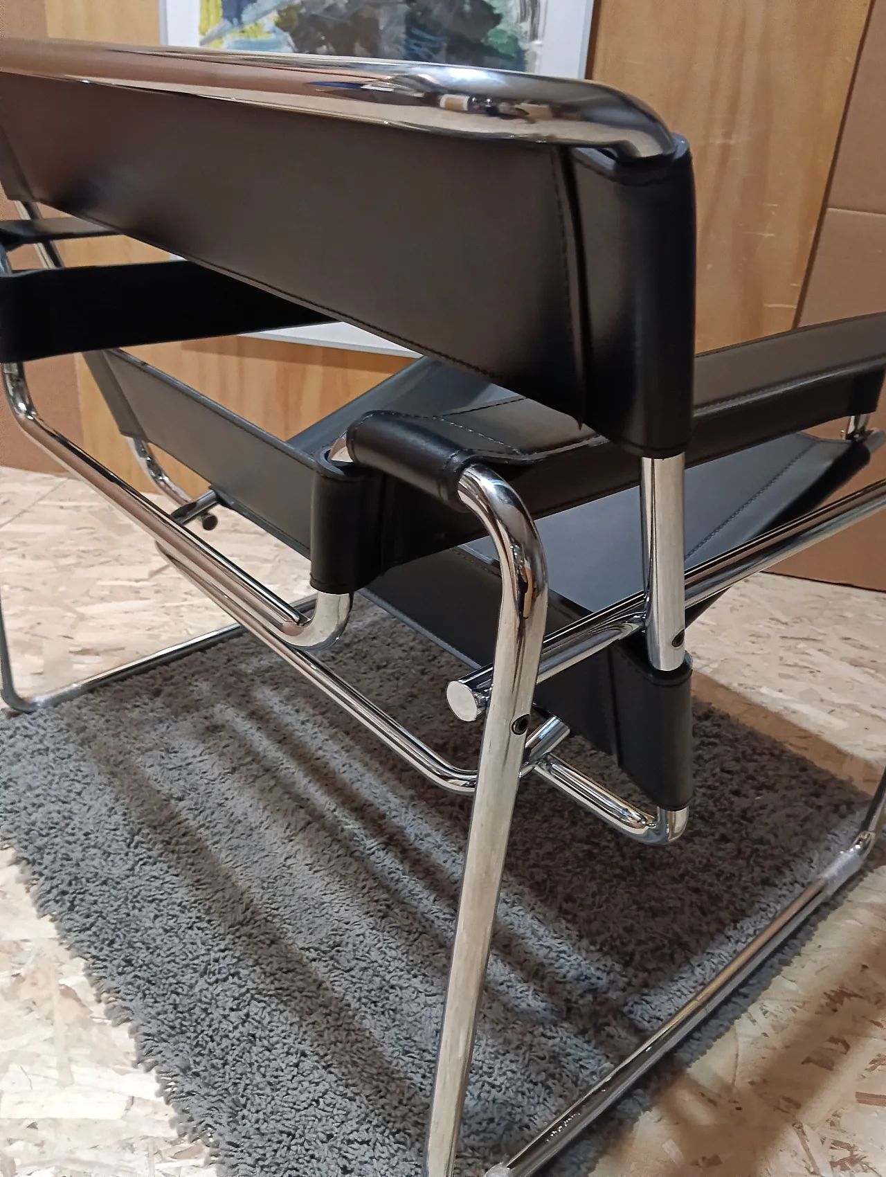 B3 Wassily armchair in black leather by Marcel Breuer for Knoll, 2000s 78