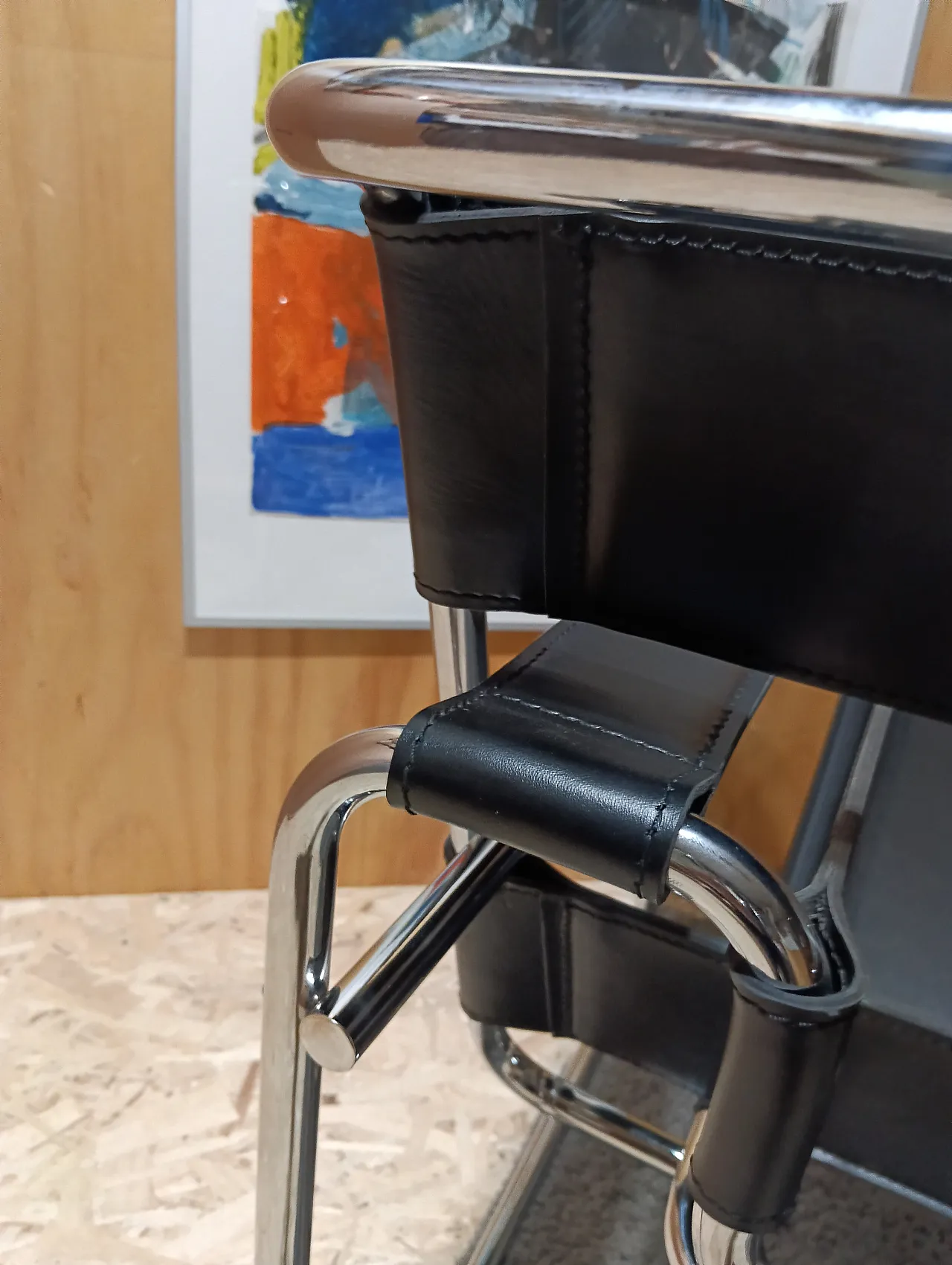 B3 Wassily armchair in black leather by Marcel Breuer for Knoll, 2000s 93