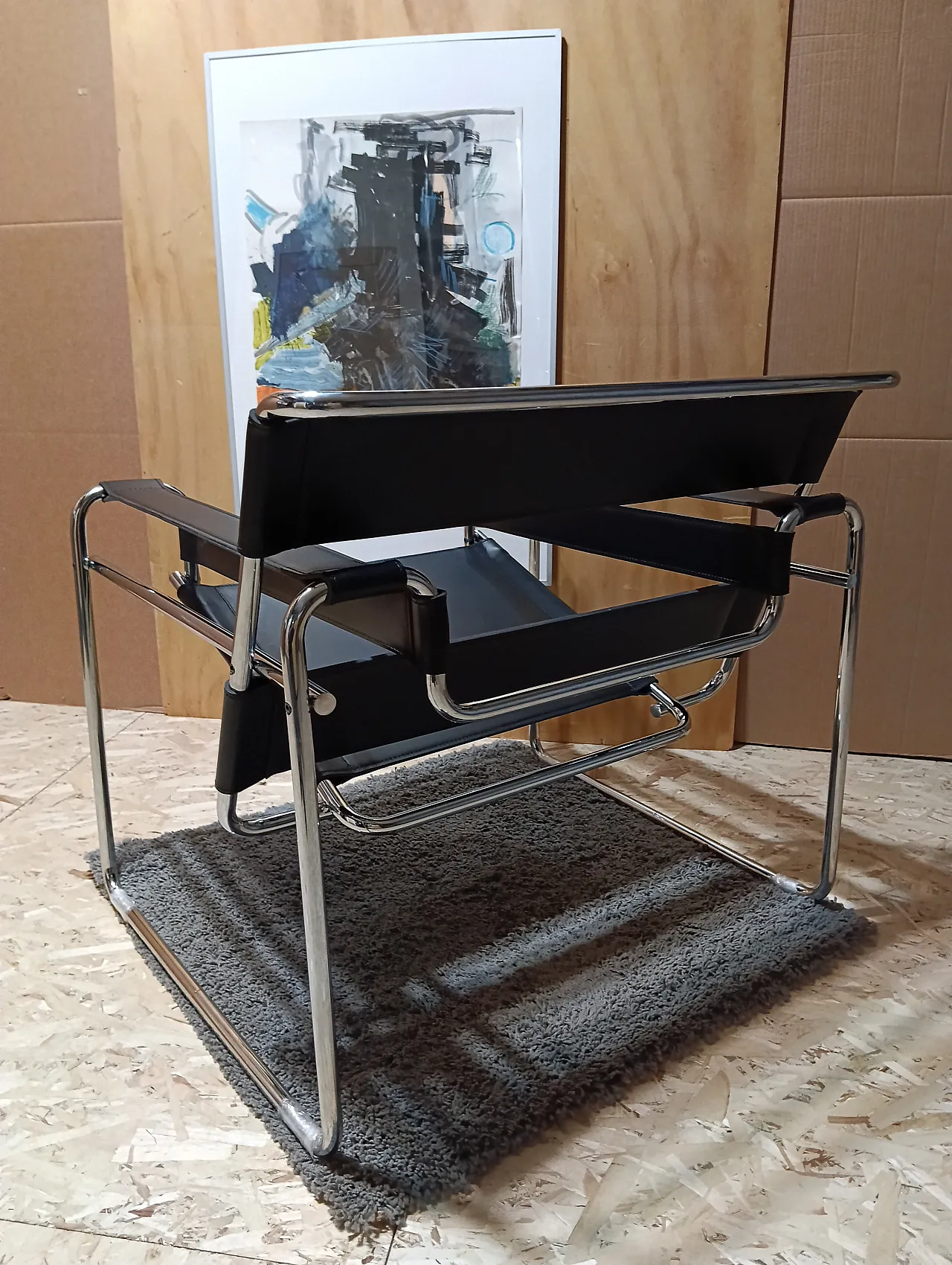 B3 Wassily armchair in black leather by Marcel Breuer for Knoll, 2000s 96
