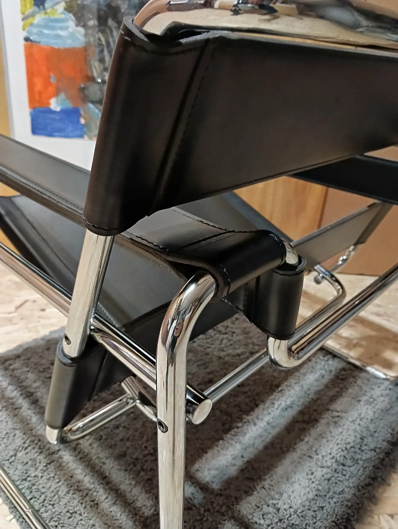 B3 Wassily armchair in black leather by Marcel Breuer for Knoll, 2000s 97
