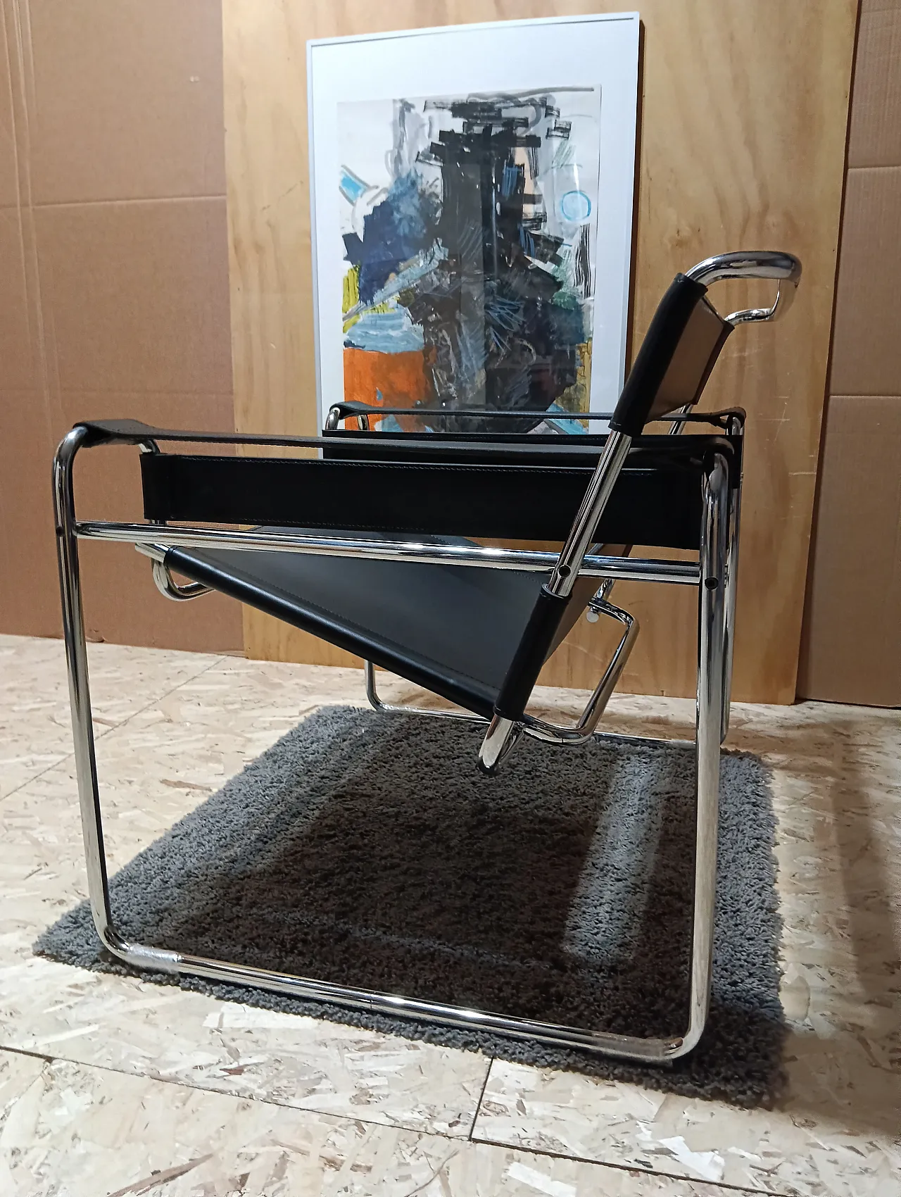 B3 Wassily armchair in black leather by Marcel Breuer for Knoll, 2000s 101