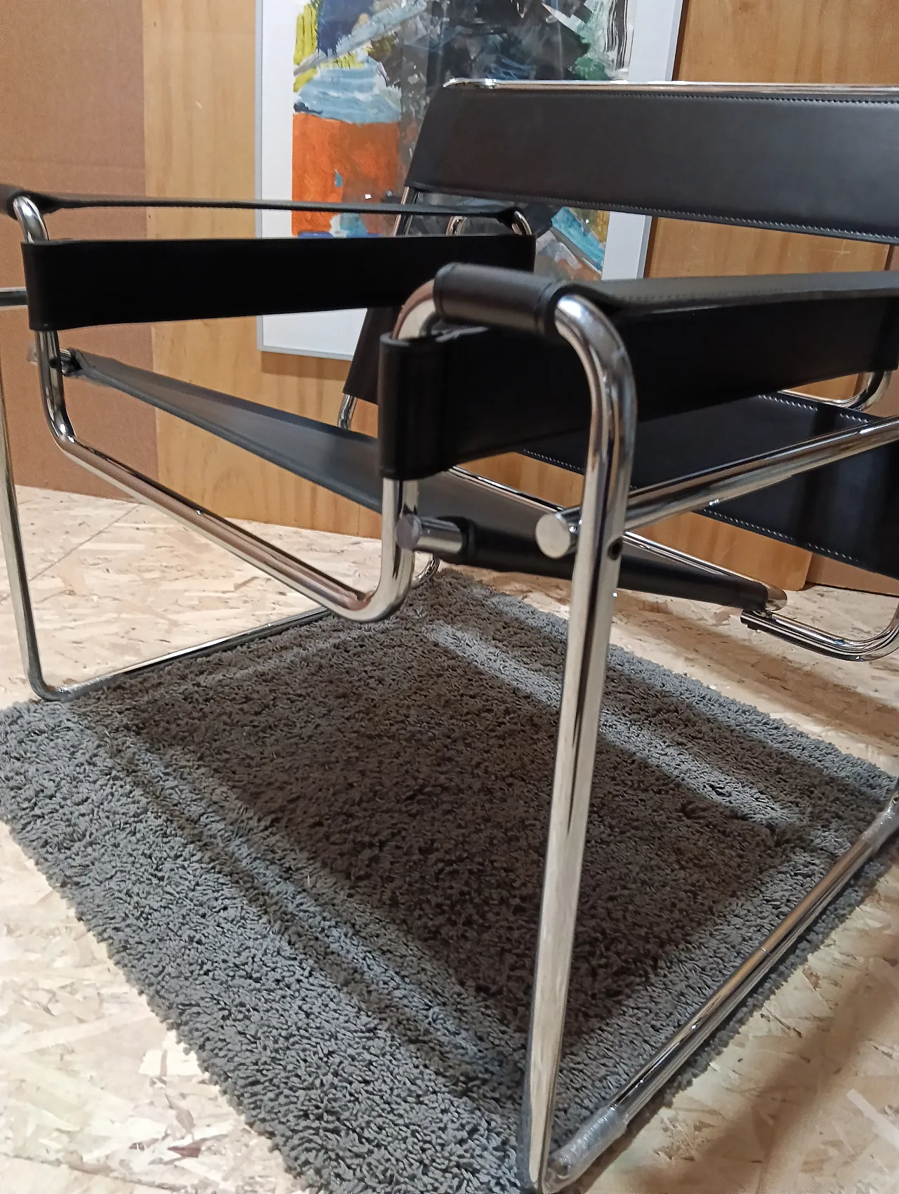 B3 Wassily armchair in black leather by Marcel Breuer for Knoll, 2000s 108