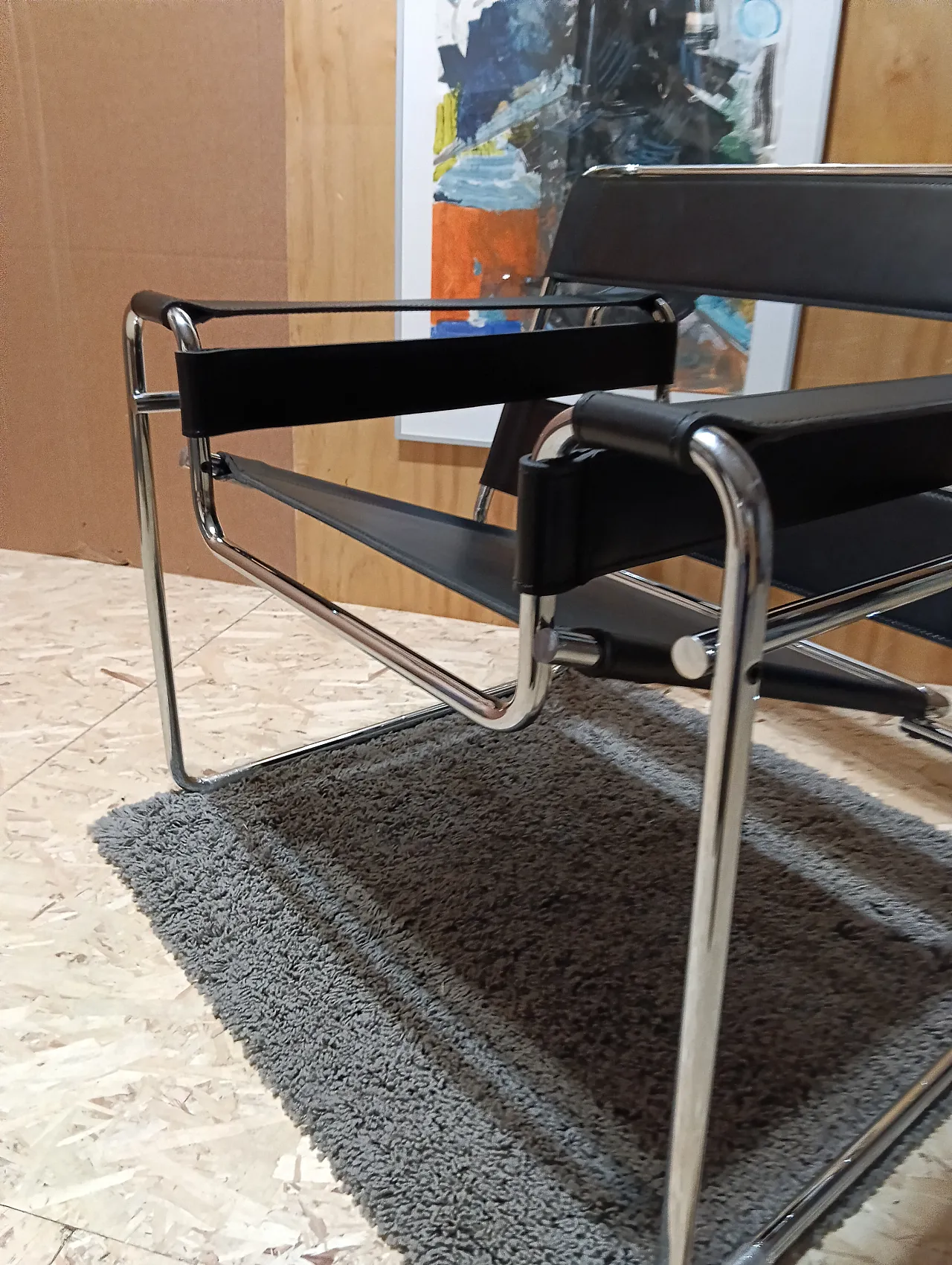 B3 Wassily armchair in black leather by Marcel Breuer for Knoll, 2000s 109