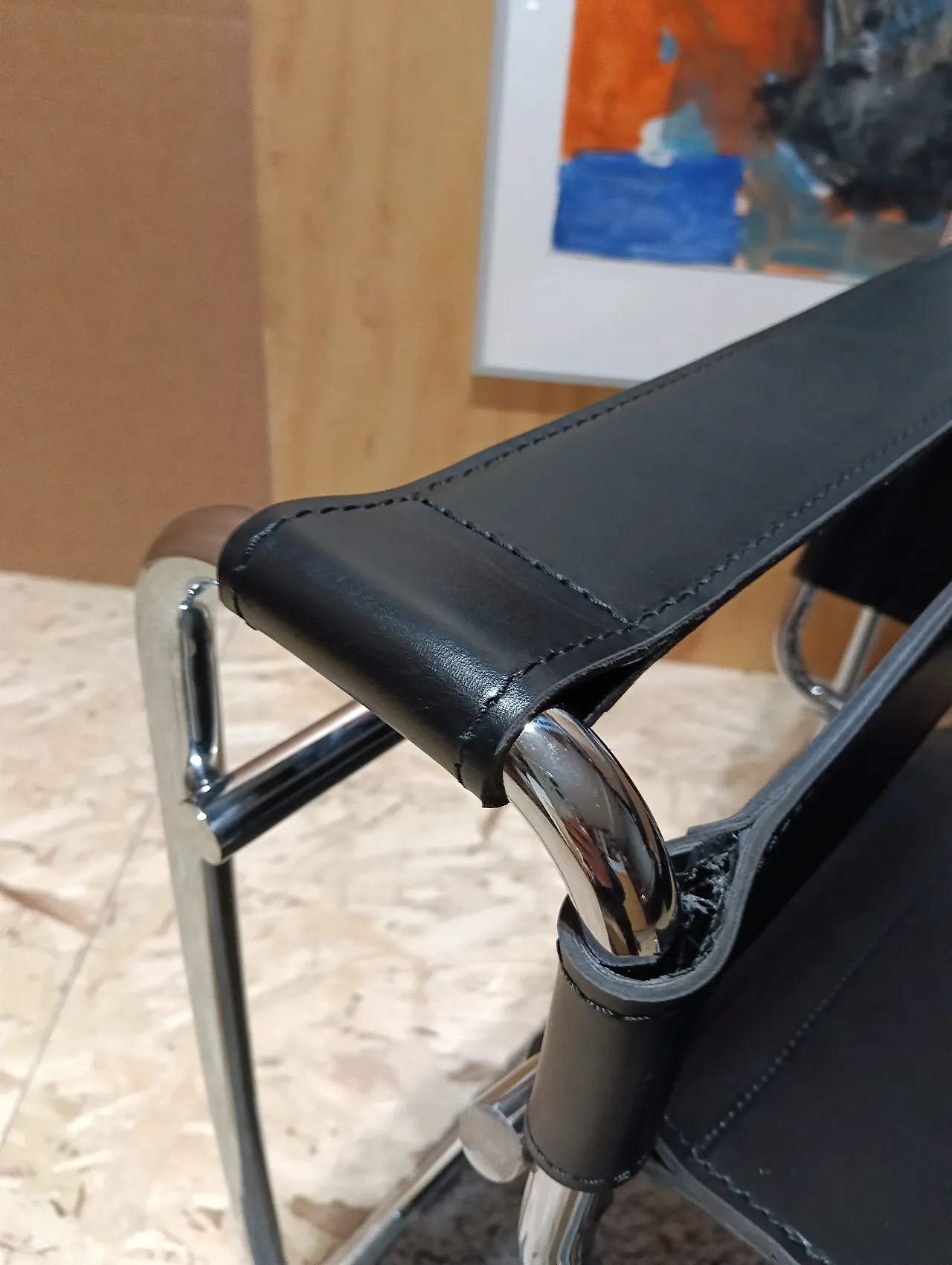 B3 Wassily armchair in black leather by Marcel Breuer for Knoll, 2000s 115