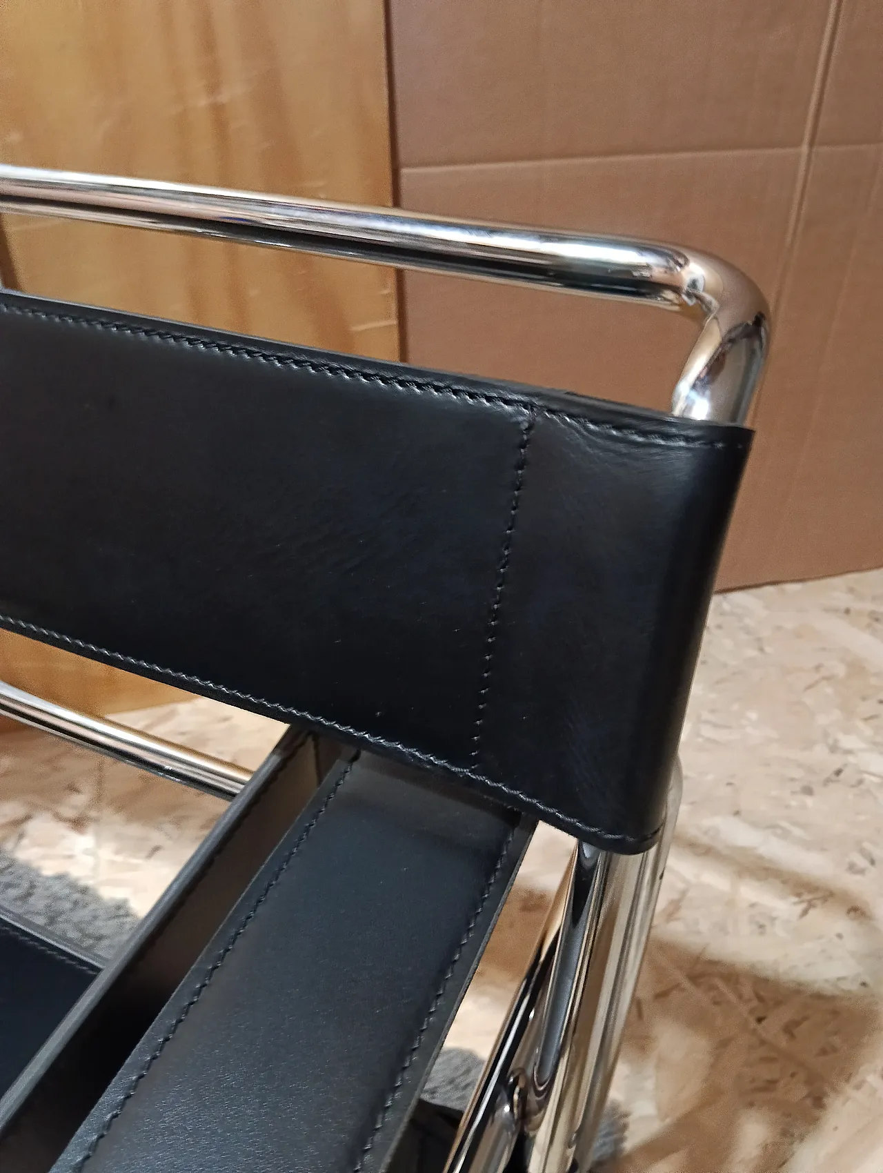 B3 Wassily armchair in black leather by Marcel Breuer for Knoll, 2000s 117