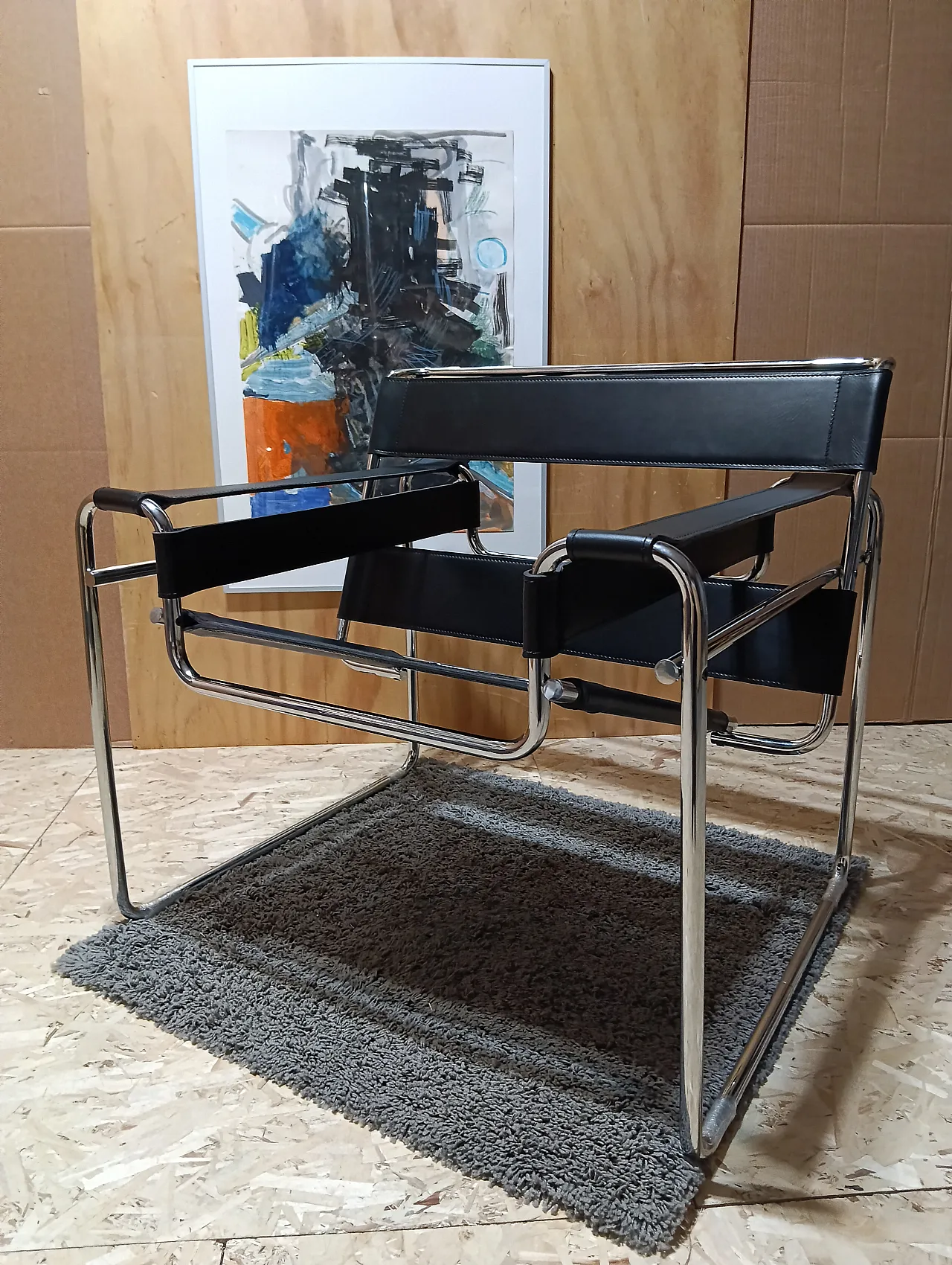 B3 Wassily armchair in black leather by Marcel Breuer for Knoll, 2000s 118