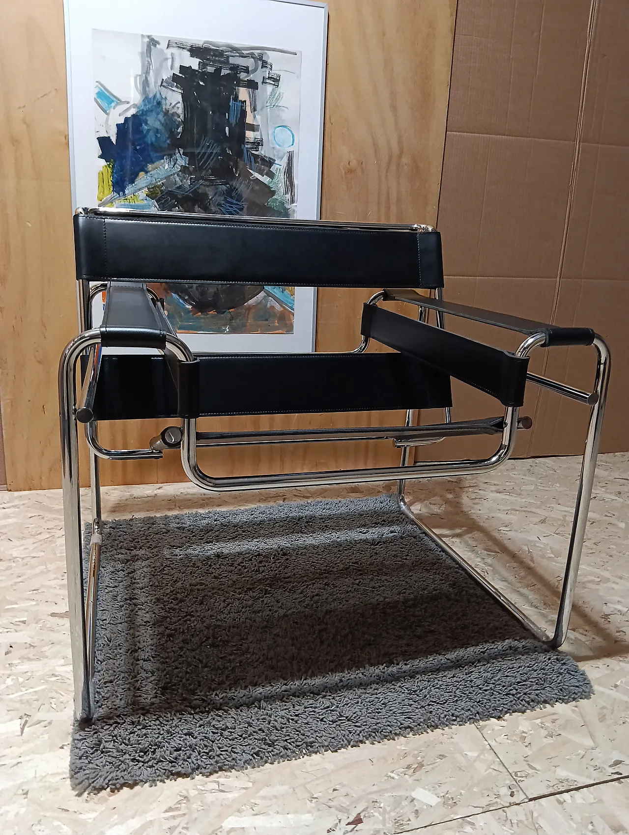 B3 Wassily armchair in black leather by Marcel Breuer for Knoll, 2000s 121