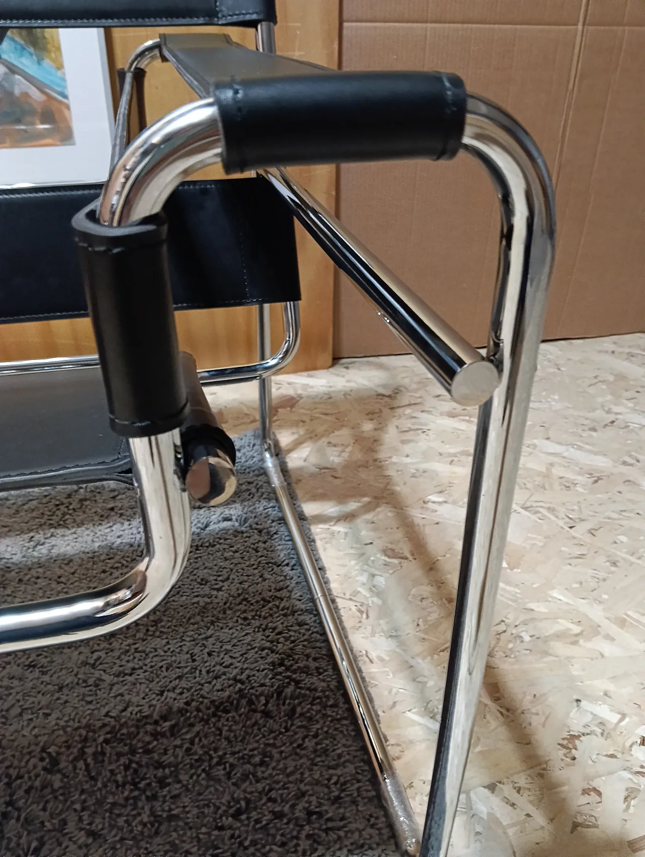 B3 Wassily armchair in black leather by Marcel Breuer for Knoll, 2000s 126