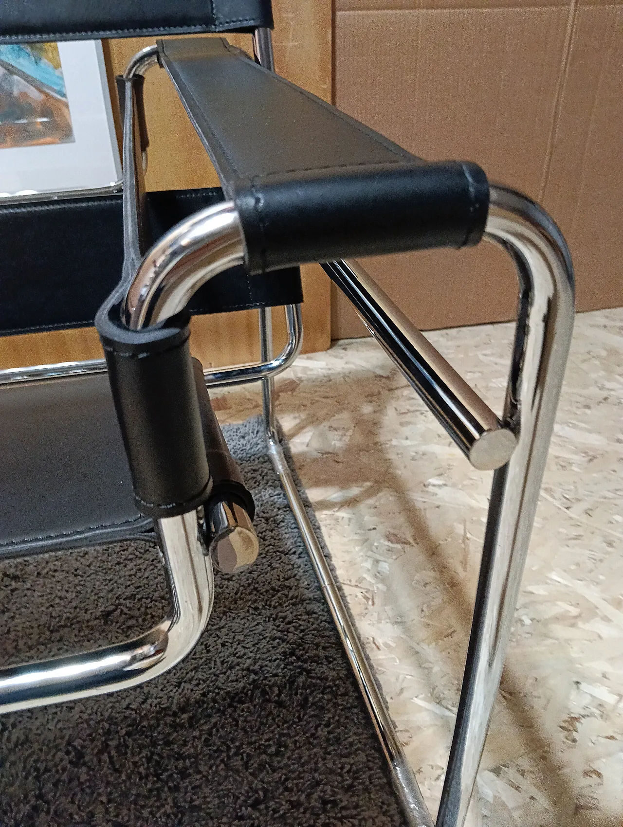 B3 Wassily armchair in black leather by Marcel Breuer for Knoll, 2000s 127