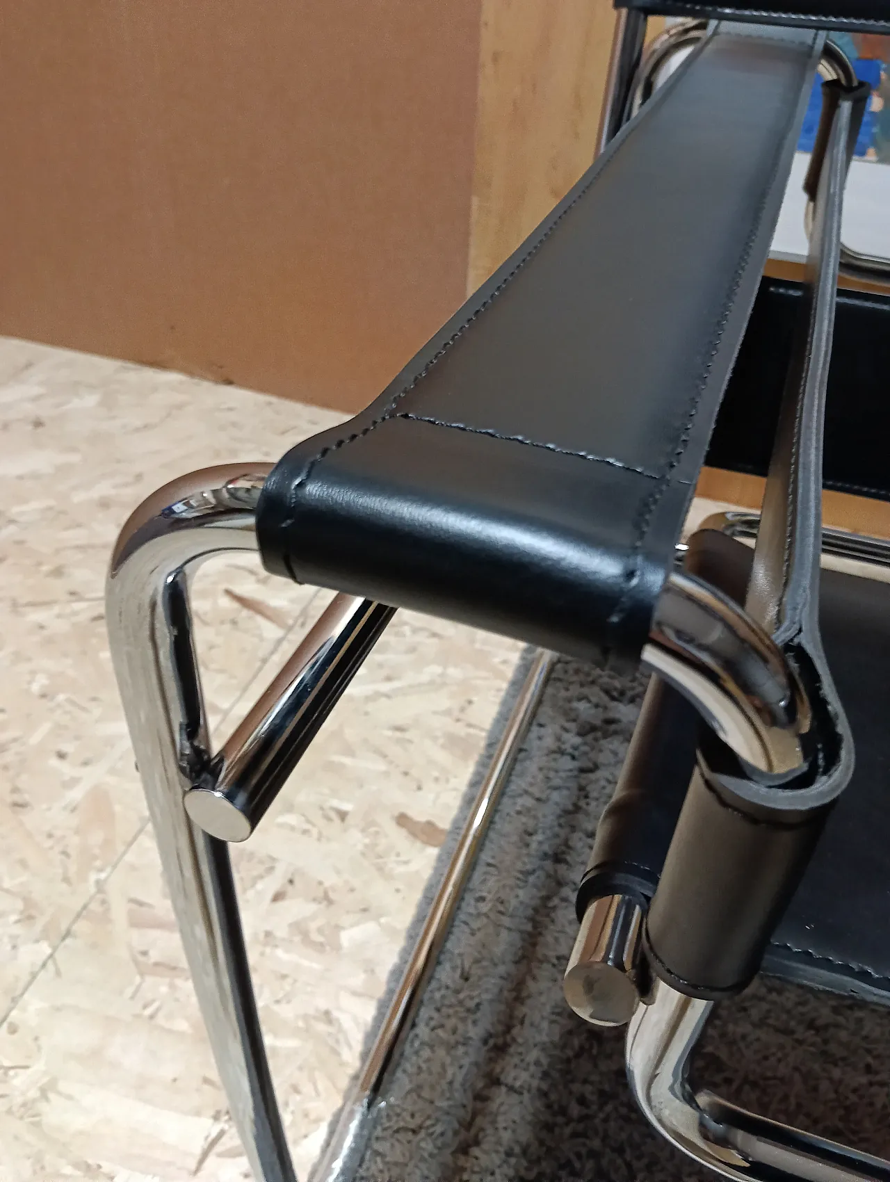 B3 Wassily armchair in black leather by Marcel Breuer for Knoll, 2000s 130