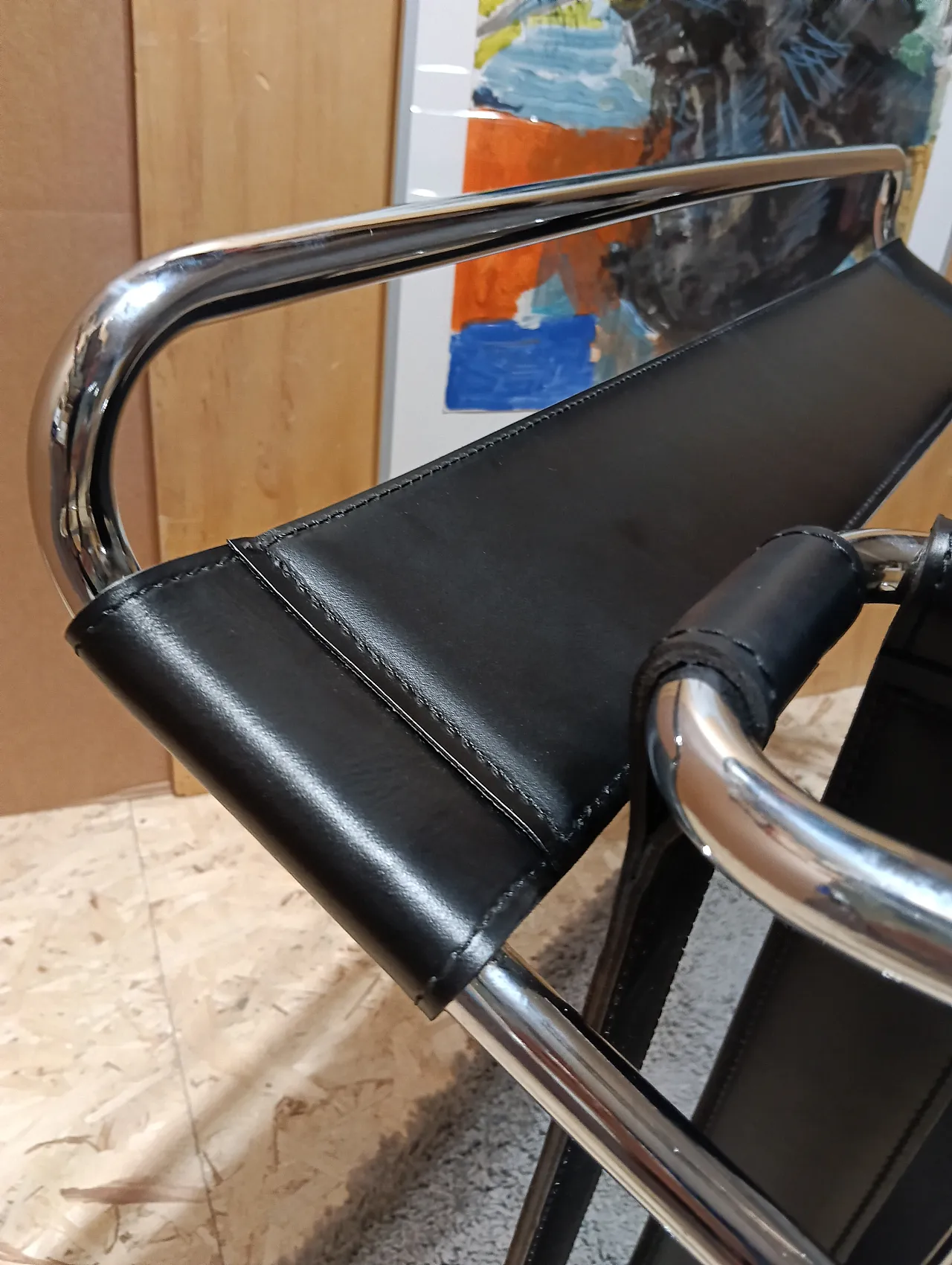 B3 Wassily armchair in black leather by Marcel Breuer for Knoll, 2000s 131