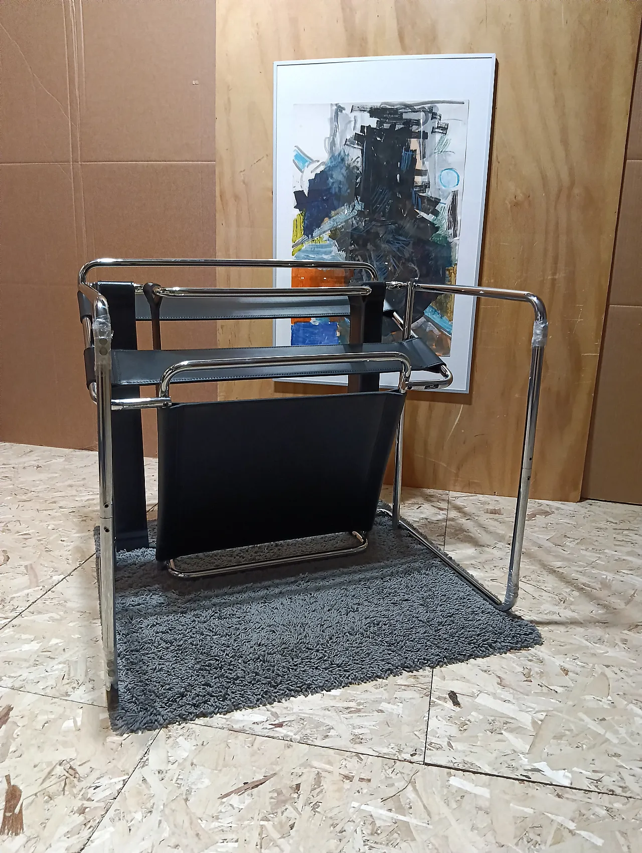 B3 Wassily armchair in black leather by Marcel Breuer for Knoll, 2000s 134