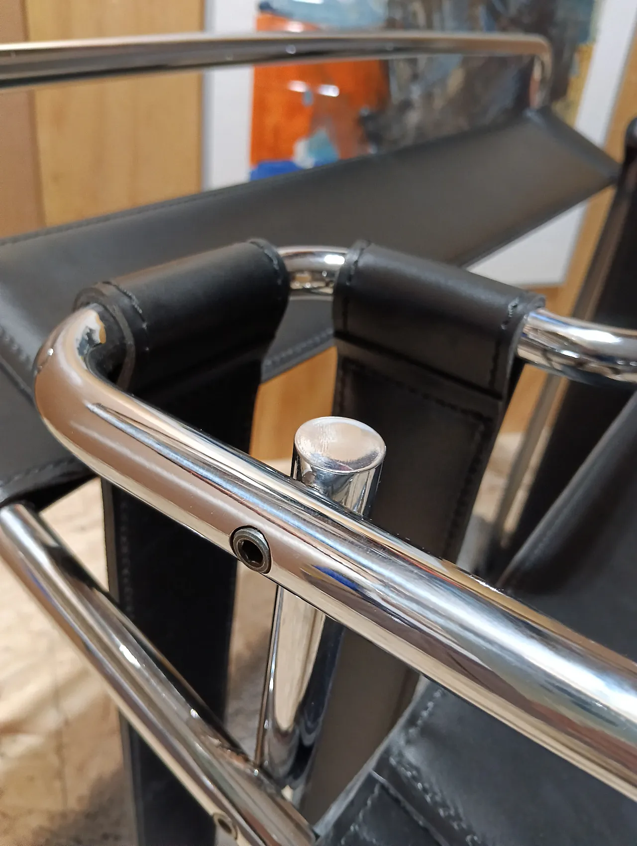 B3 Wassily armchair in black leather by Marcel Breuer for Knoll, 2000s 143