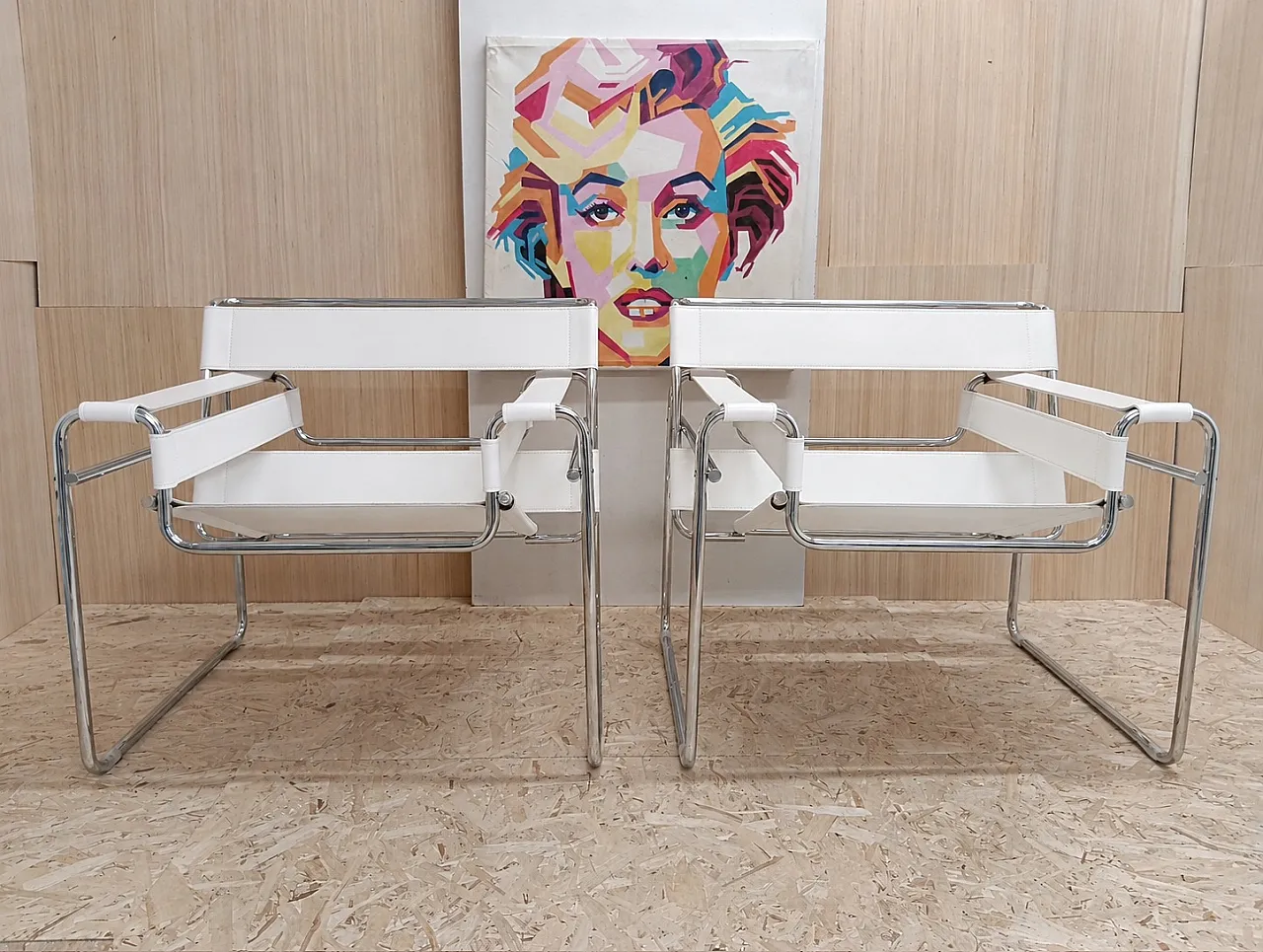 White leather armchairs by Marcel Breuer for Knoll, 2000s 2