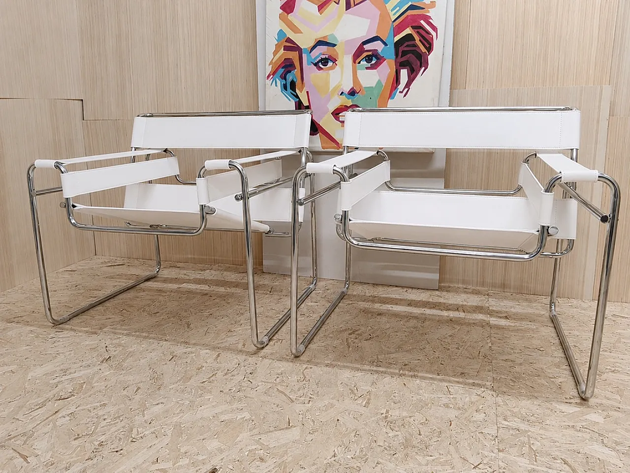 White leather armchairs by Marcel Breuer for Knoll, 2000s 4
