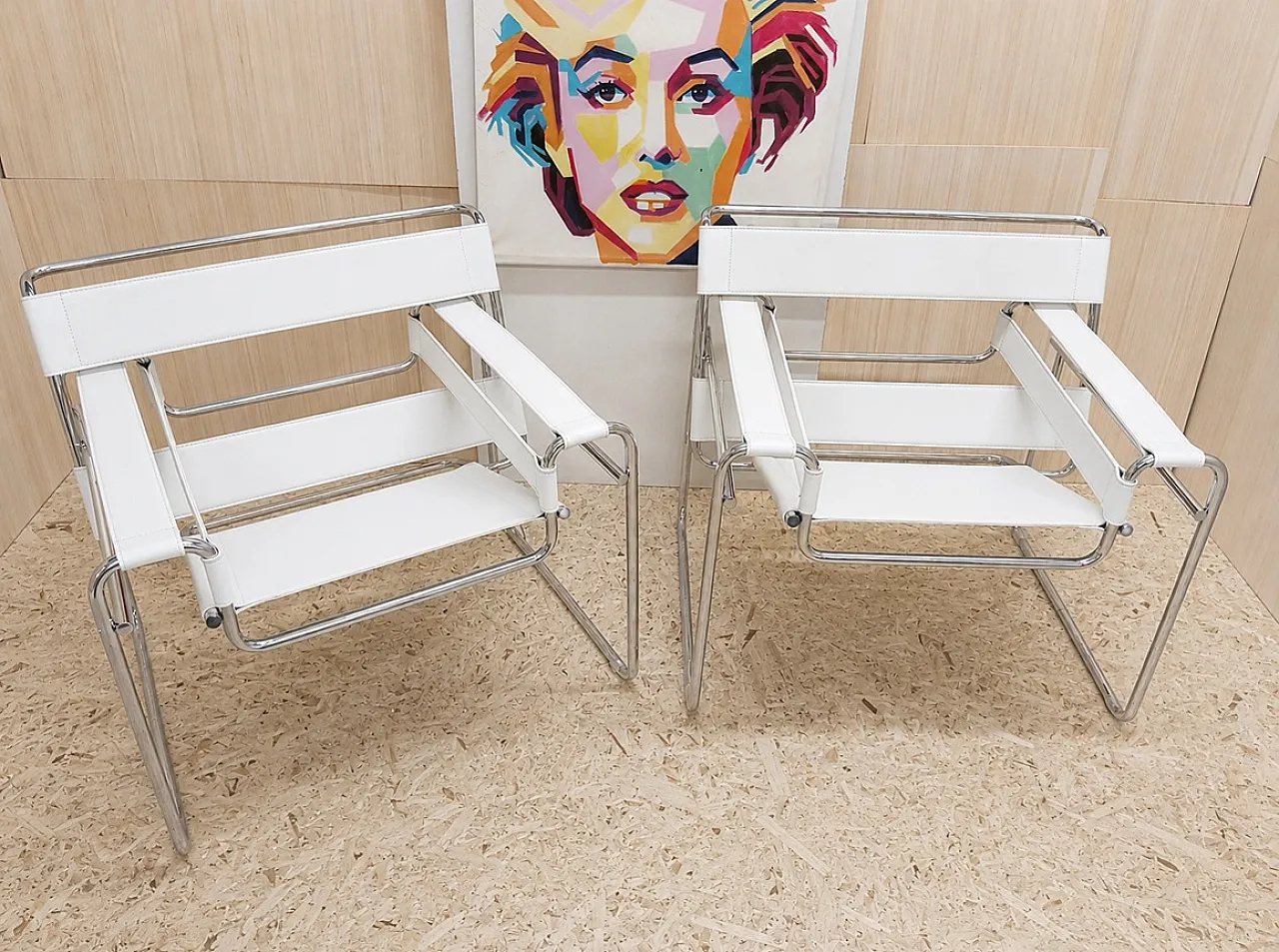 White leather armchairs by Marcel Breuer for Knoll, 2000s 6