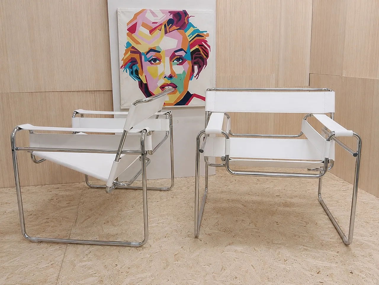 White leather armchairs by Marcel Breuer for Knoll, 2000s 8