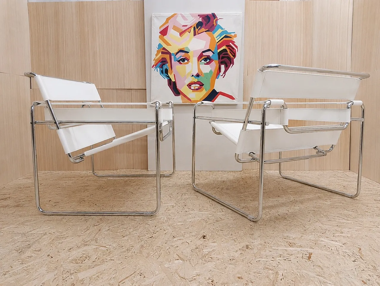 White leather armchairs by Marcel Breuer for Knoll, 2000s 9