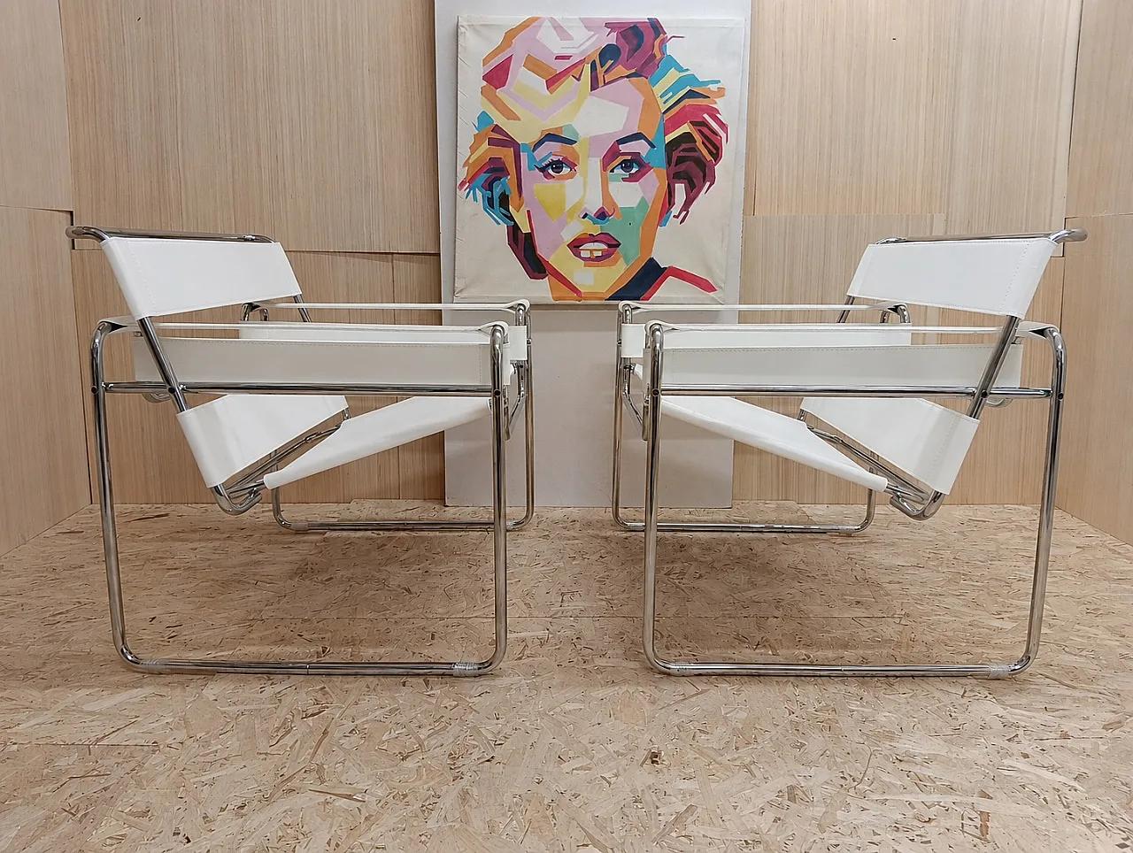 White leather armchairs by Marcel Breuer for Knoll, 2000s 10