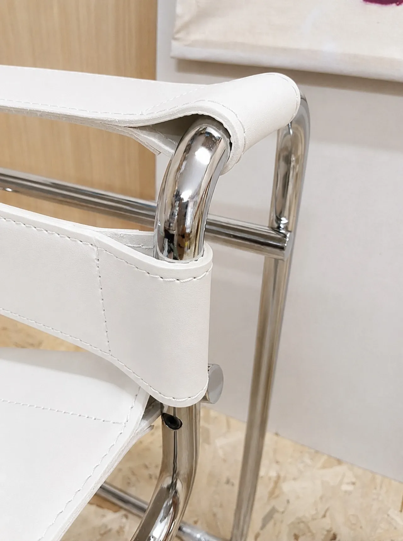White leather armchairs by Marcel Breuer for Knoll, 2000s 15