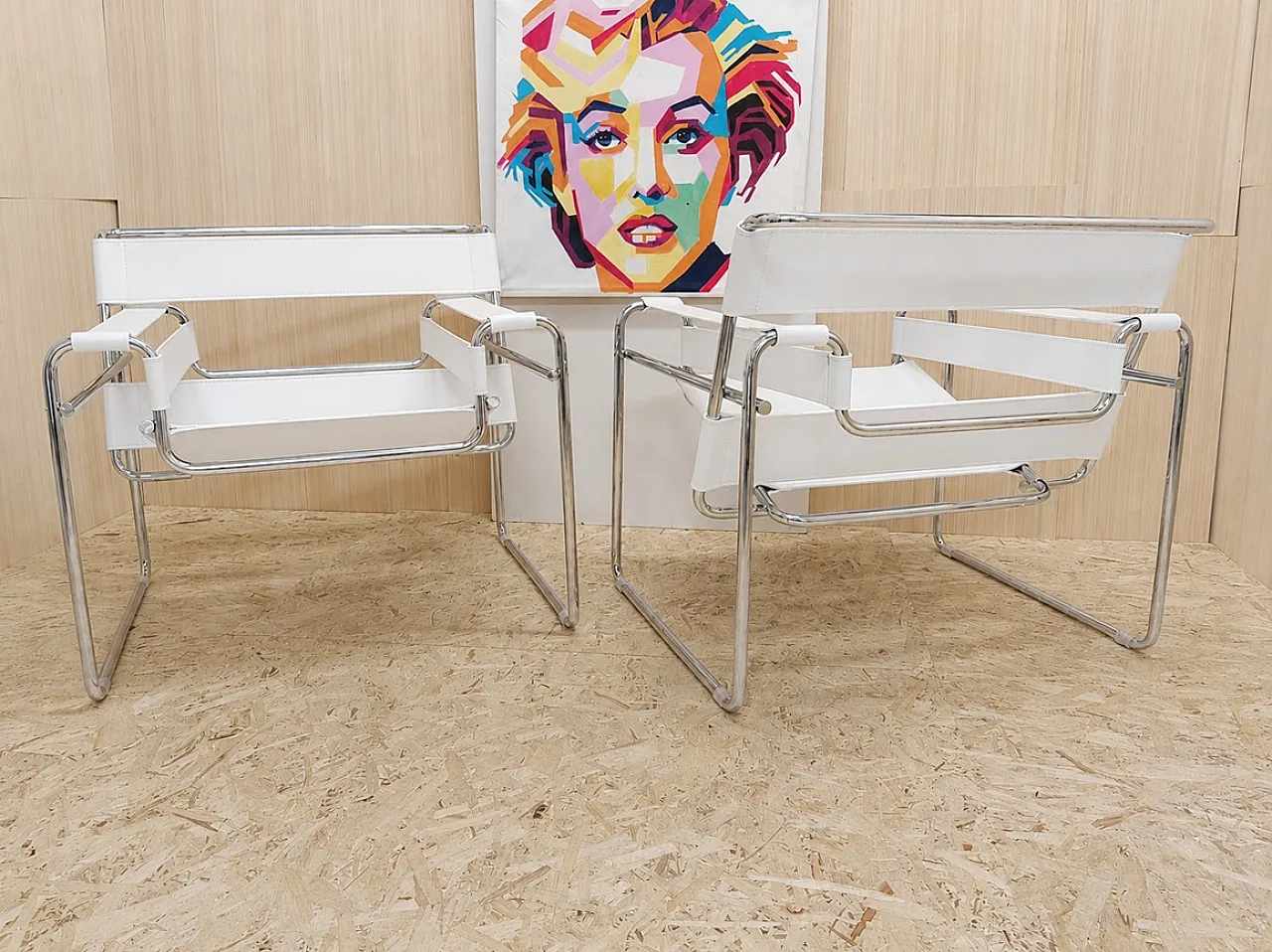 White leather armchairs by Marcel Breuer for Knoll, 2000s 18