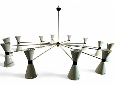 Lampadario in ottone di Stilnovo