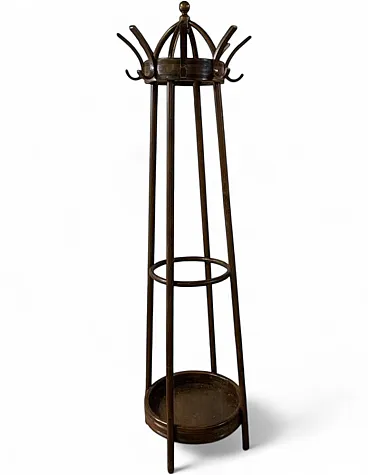 Beech and walnut rack by Thonet Vienna