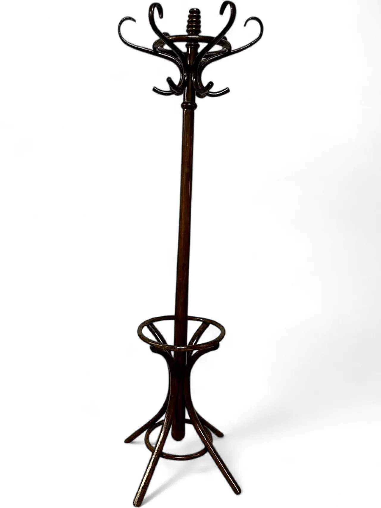 Appendiabiti Art Nouveau in faggio marrone 4