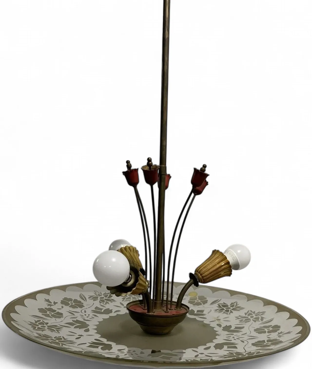 Brass ceiling lamp, 1950s 12