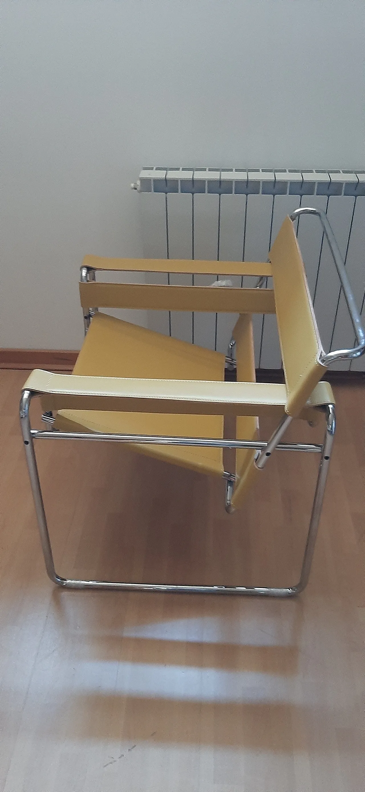 Yellow leather and metal armchair by Marcel Breuer for Knoll, 2000s 6