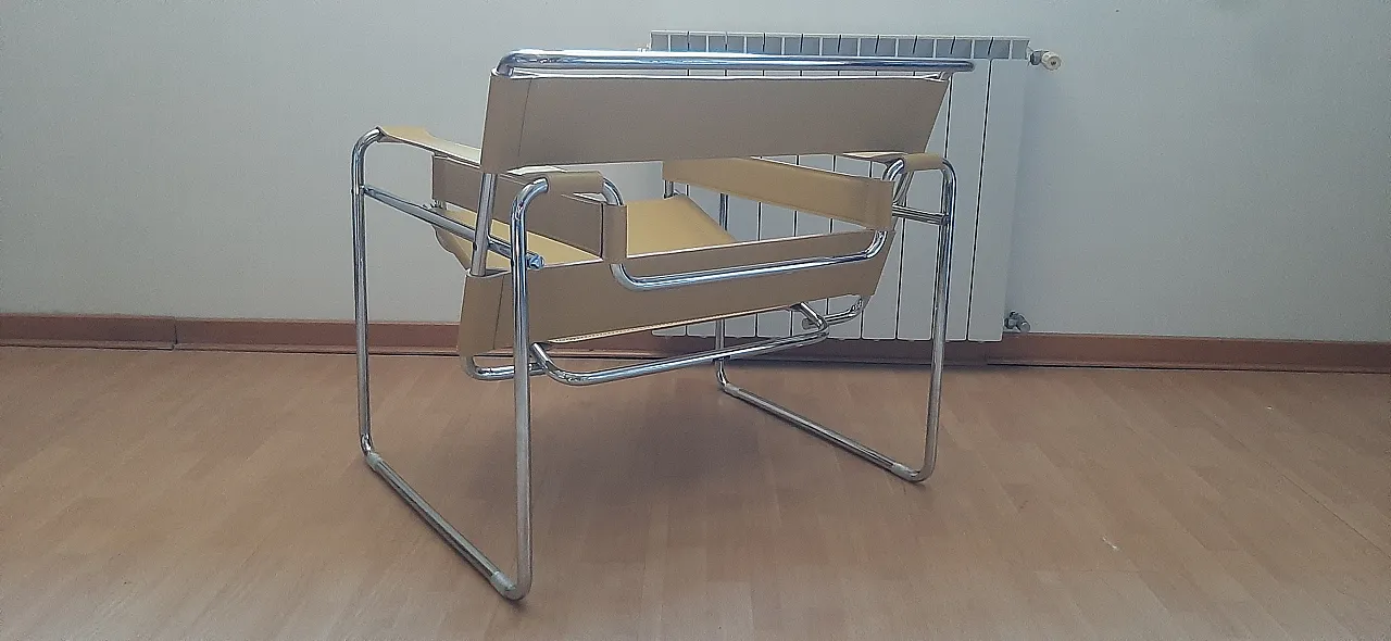 Yellow leather and metal armchair by Marcel Breuer for Knoll, 2000s 7