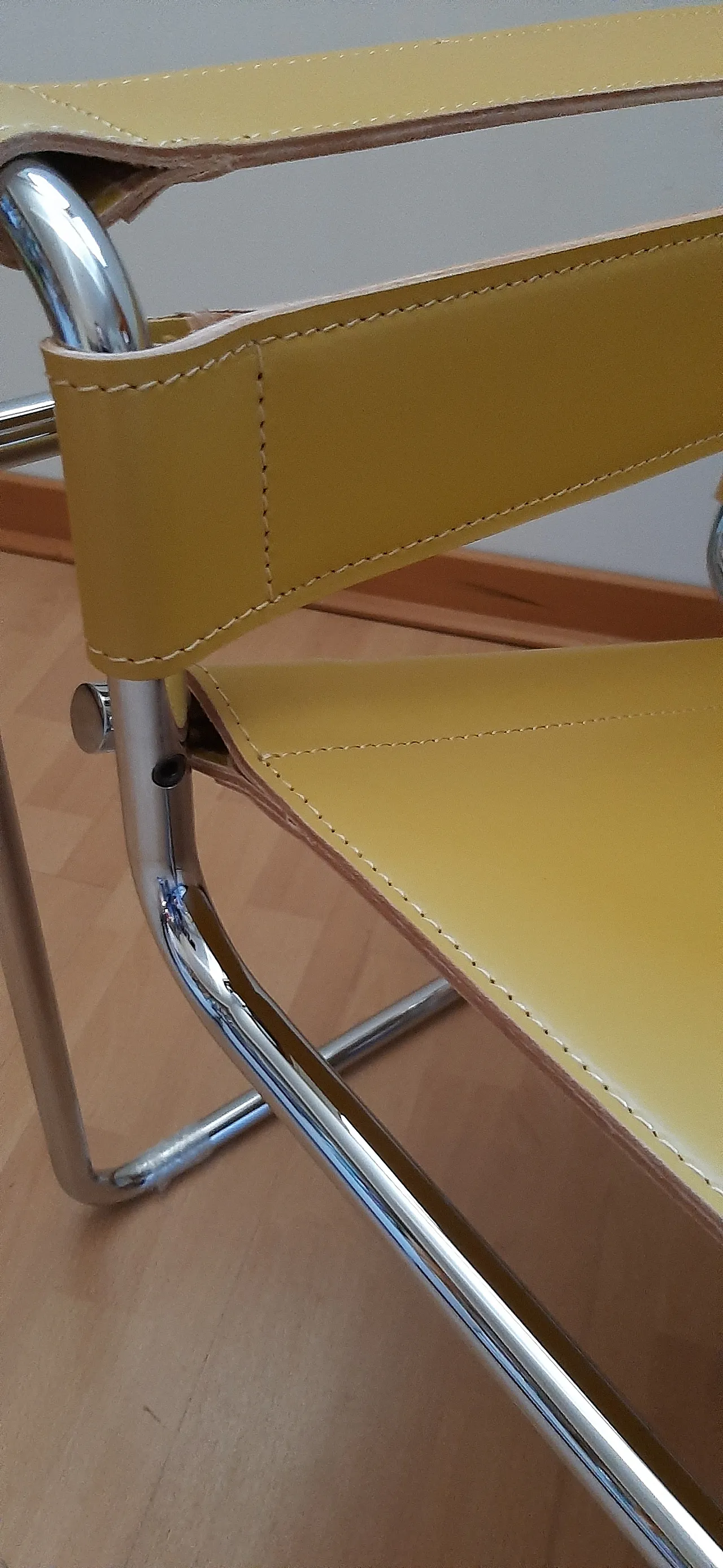 Yellow leather and metal armchair by Marcel Breuer for Knoll, 2000s 9