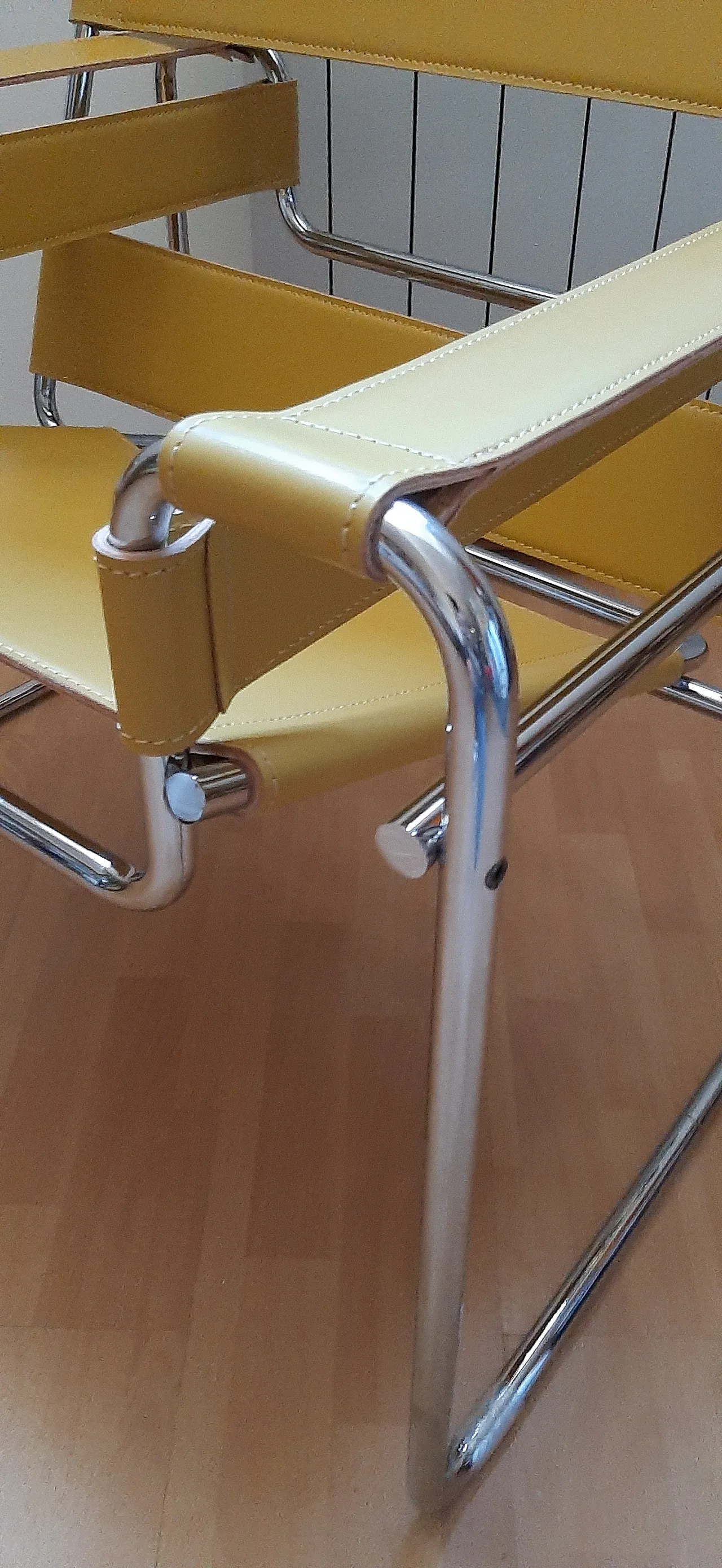 Yellow leather and metal armchair by Marcel Breuer for Knoll, 2000s 11