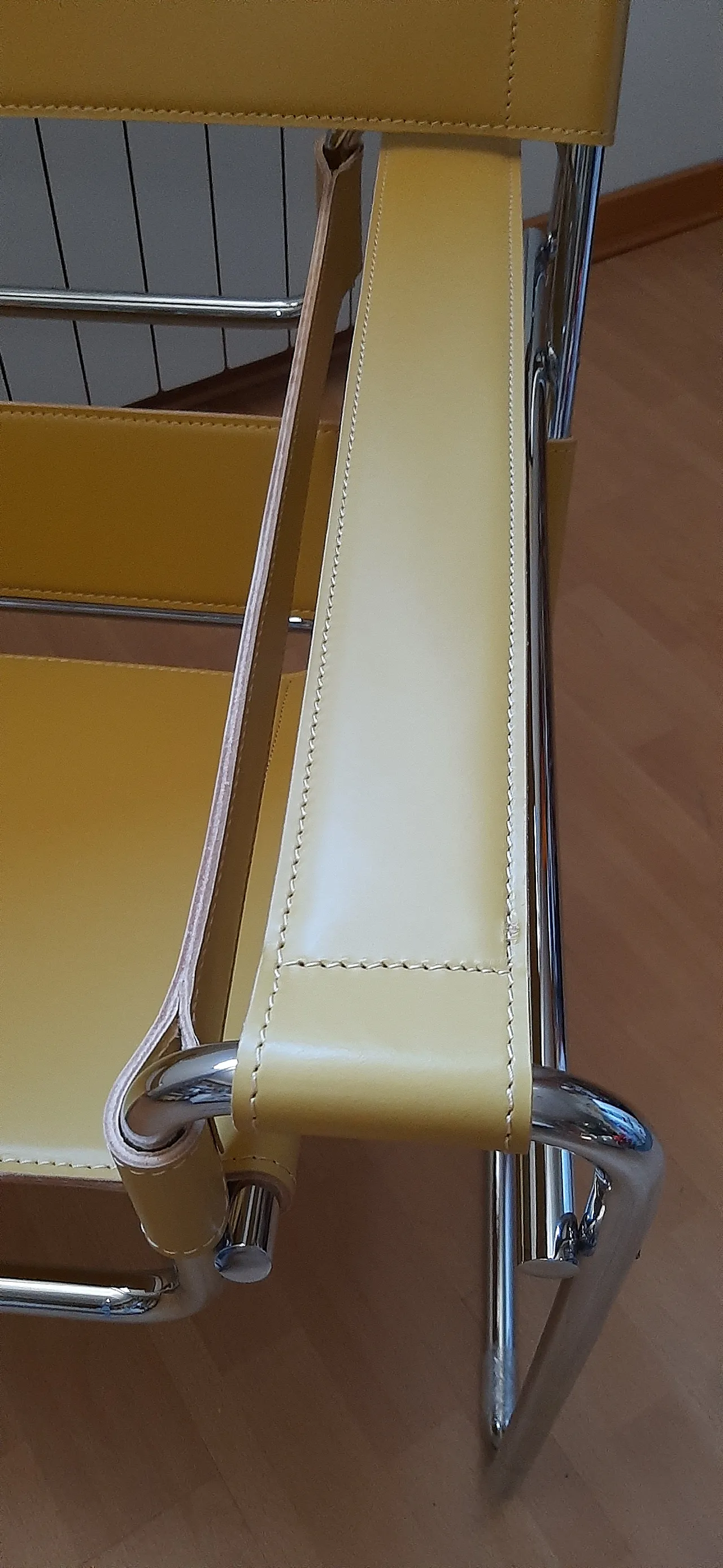 Yellow leather and metal armchair by Marcel Breuer for Knoll, 2000s 17