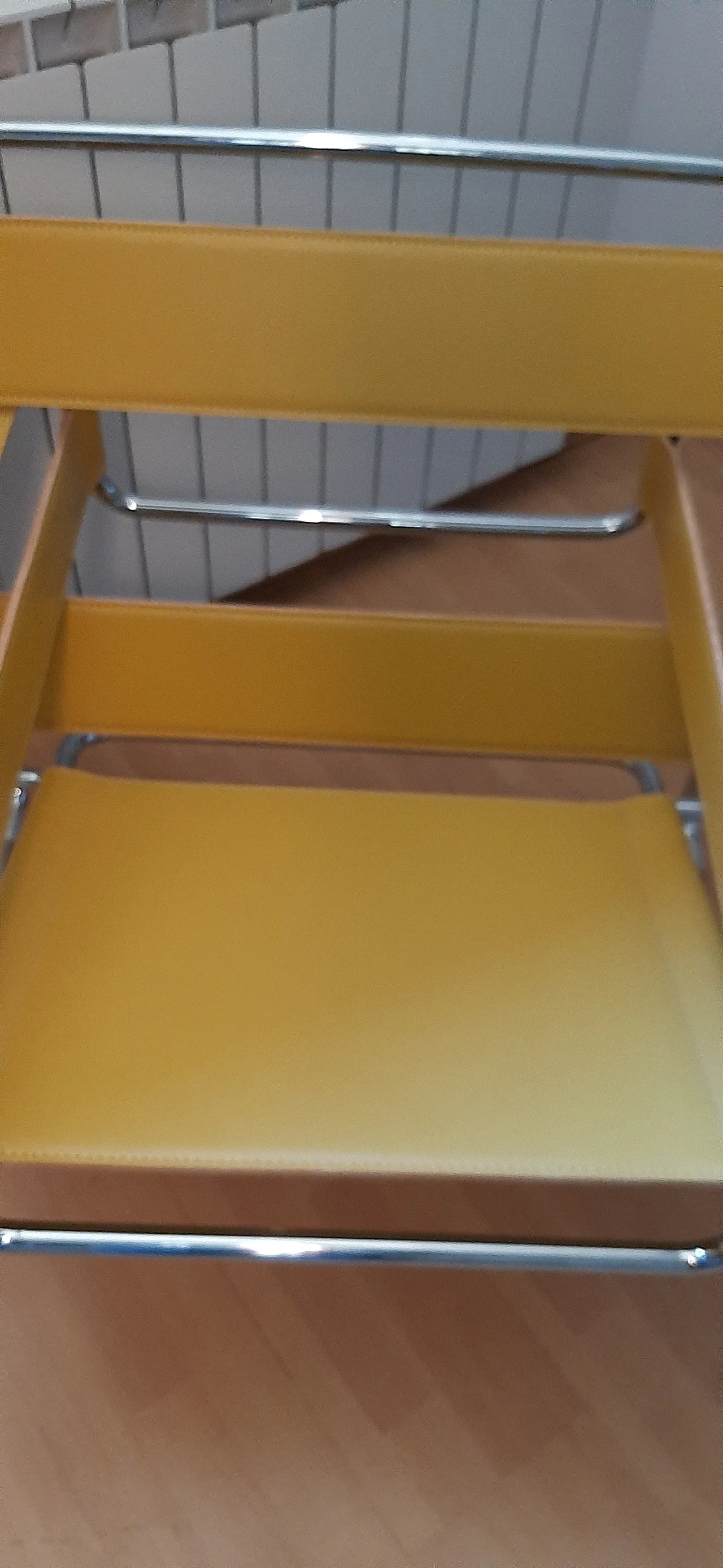 Yellow leather and metal armchair by Marcel Breuer for Knoll, 2000s 19