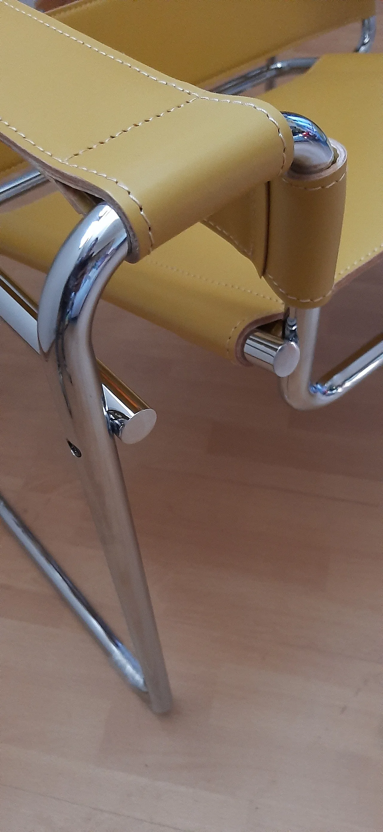 Yellow leather and metal armchair by Marcel Breuer for Knoll, 2000s 30