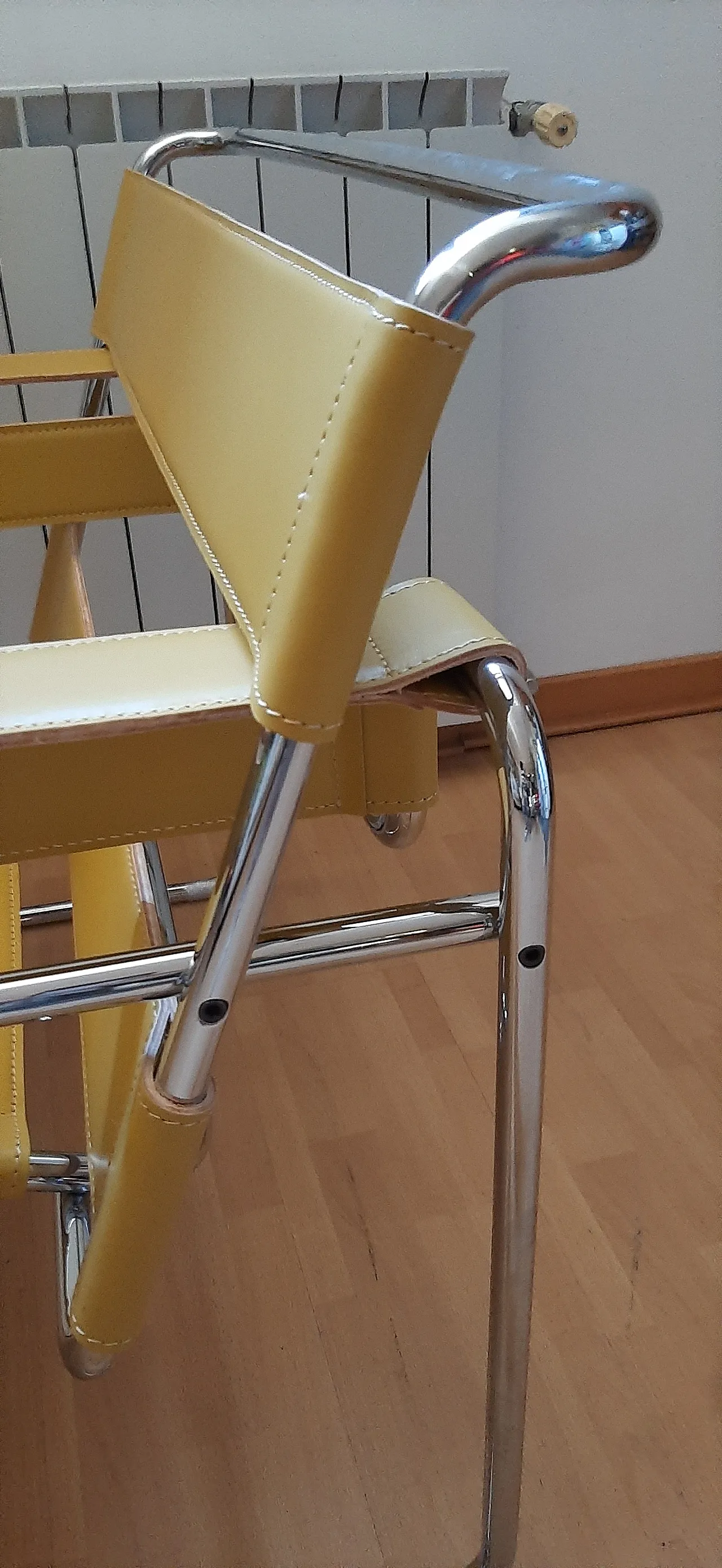 Yellow leather and metal armchair by Marcel Breuer for Knoll, 2000s 32
