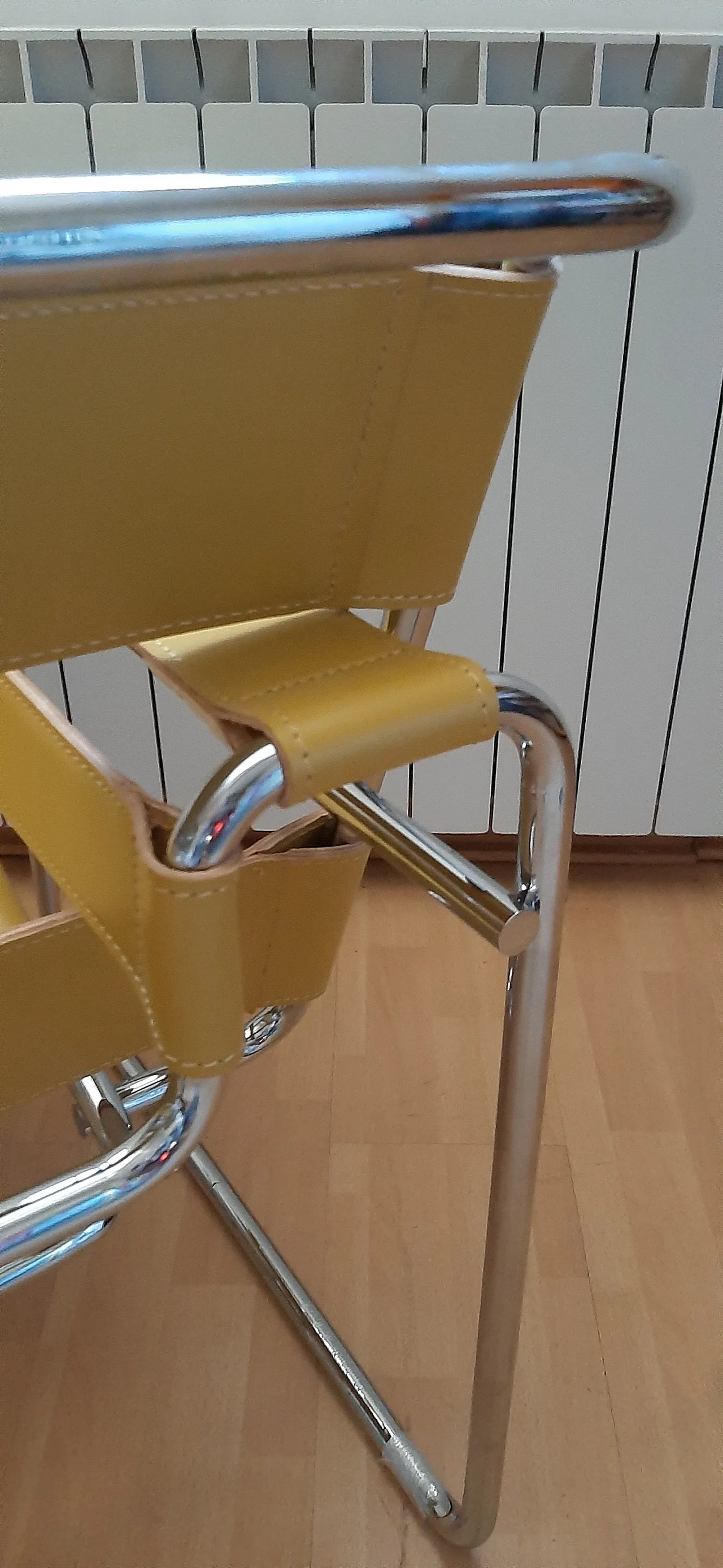 Yellow leather and metal armchair by Marcel Breuer for Knoll, 2000s 34